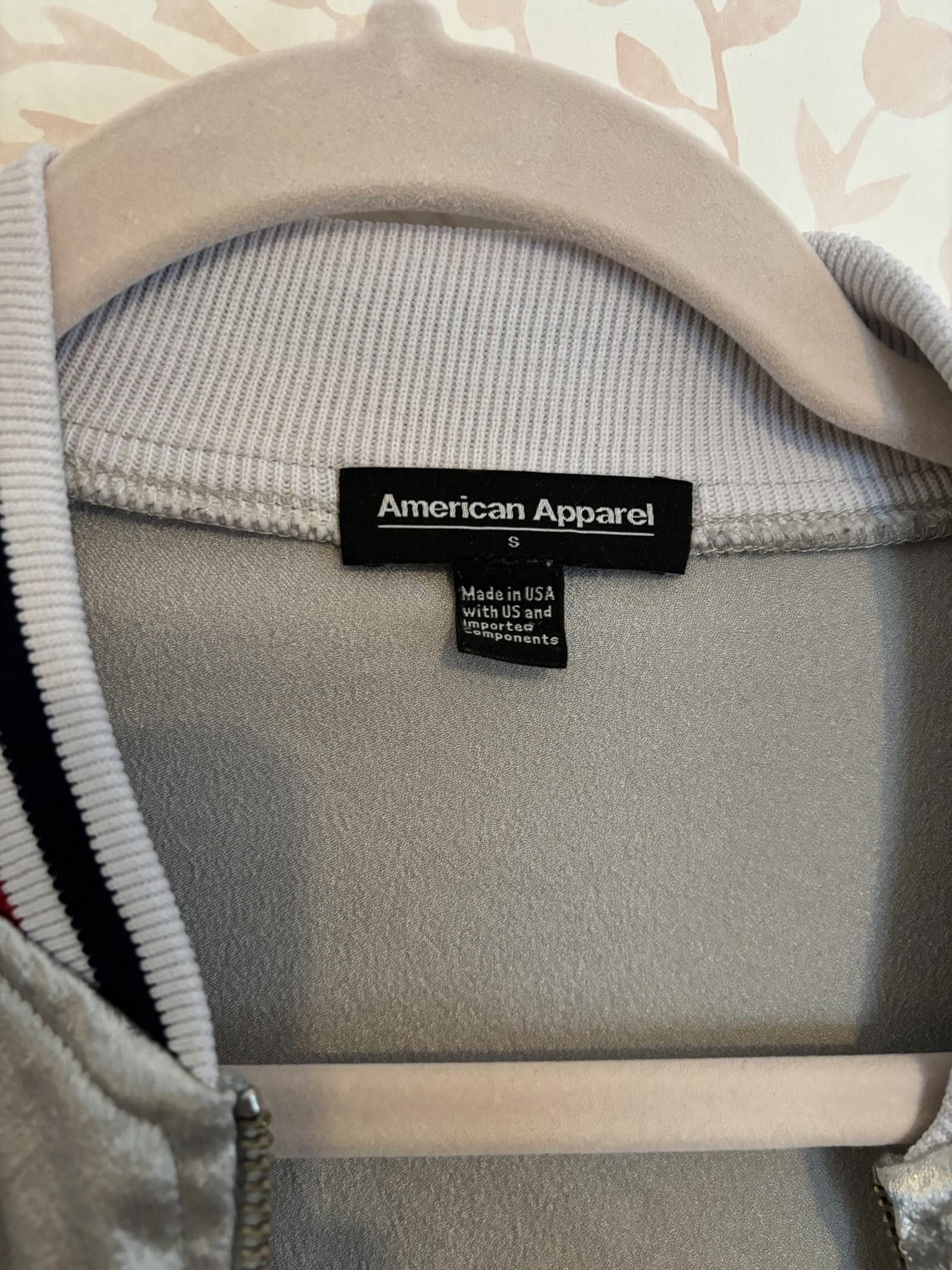 American Apparel Y2K Unisex American Apparel Silver Metallic Bomber Jacket Size S / US 4 / IT 40 - 2 Thumbnail