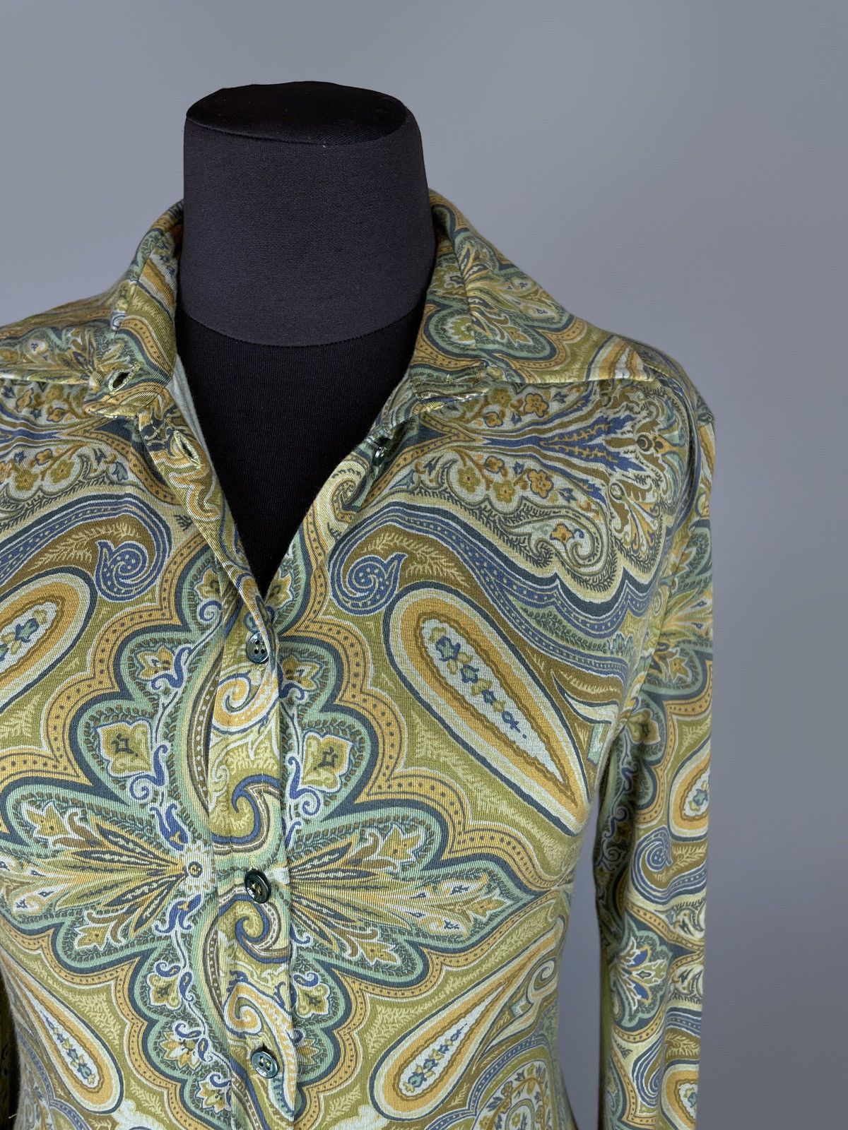 Etro Women's ETRO Milano Paisley Viscose Long LS Dress Size 42 Size M / US 6-8 / IT 42-44 - 8 Thumbnail