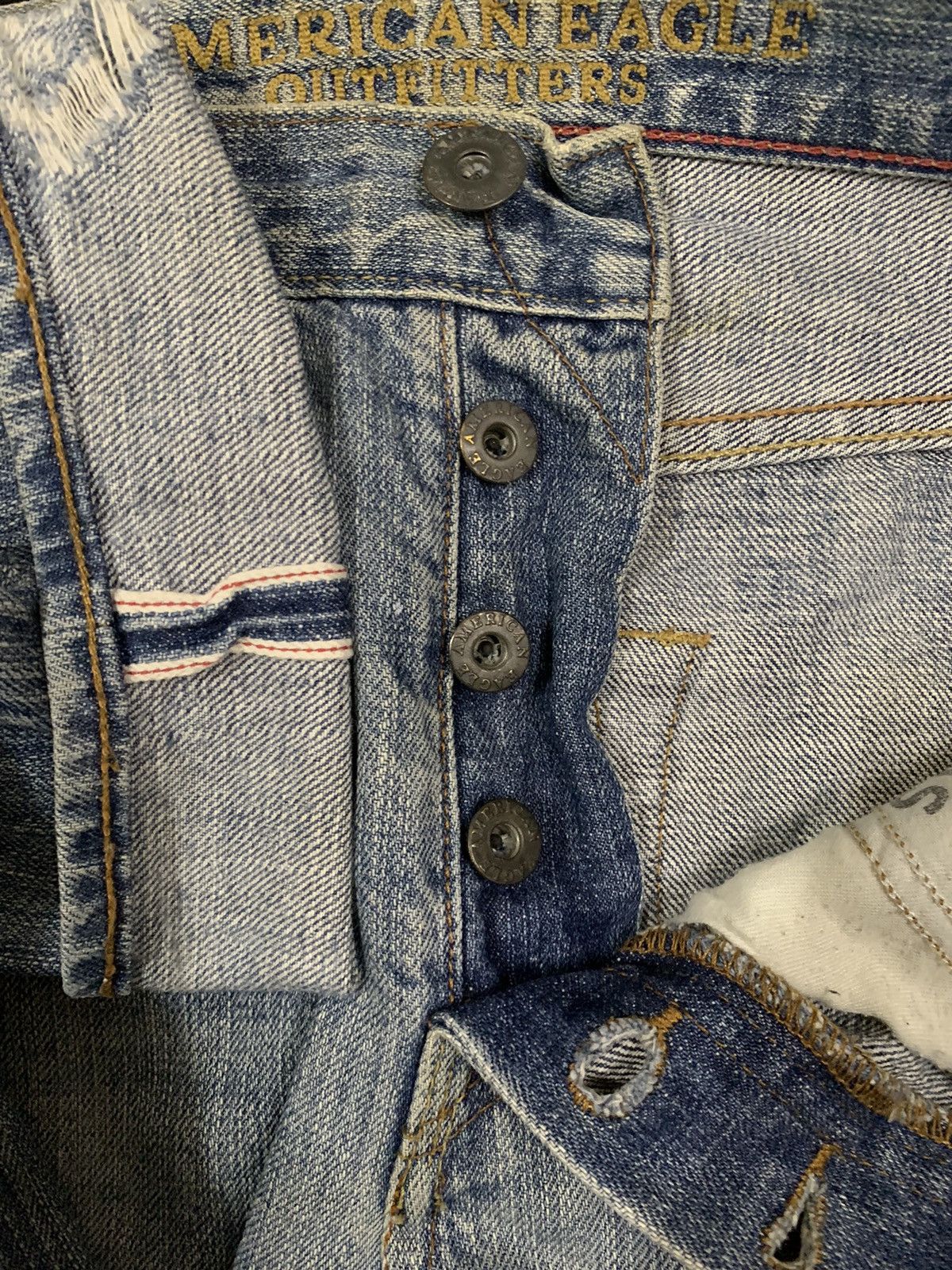 American Eagle Outfitters Vintage American Eagle Outfitters Selvedge Distressed Jeans Size US 32 / EU 48 - 5 Thumbnail