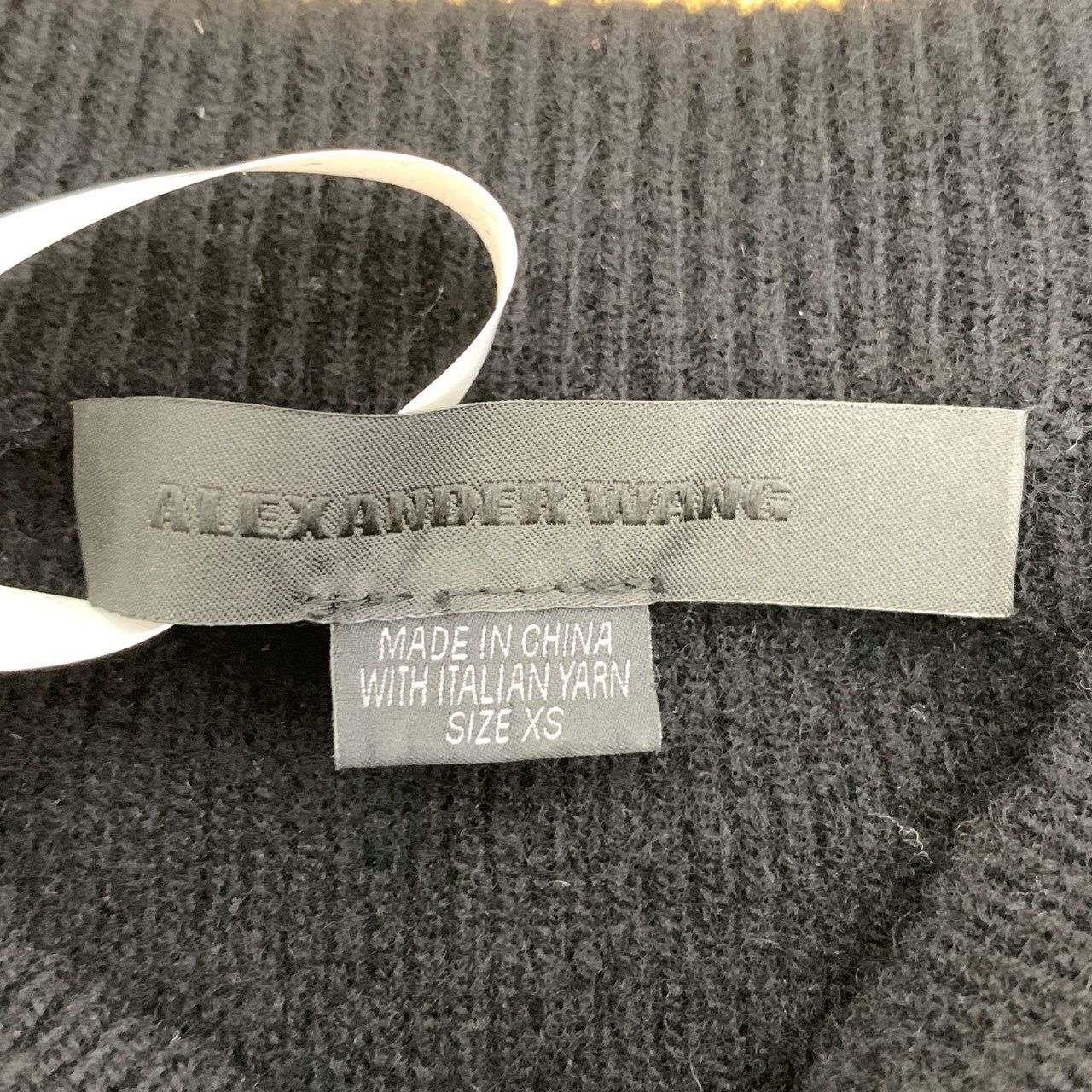 Alexander Wang Alexander Wang Black Round-Neck Wool Knit Diamond-Embellishe Size US XS / EU 42 / 0 - 2 Thumbnail