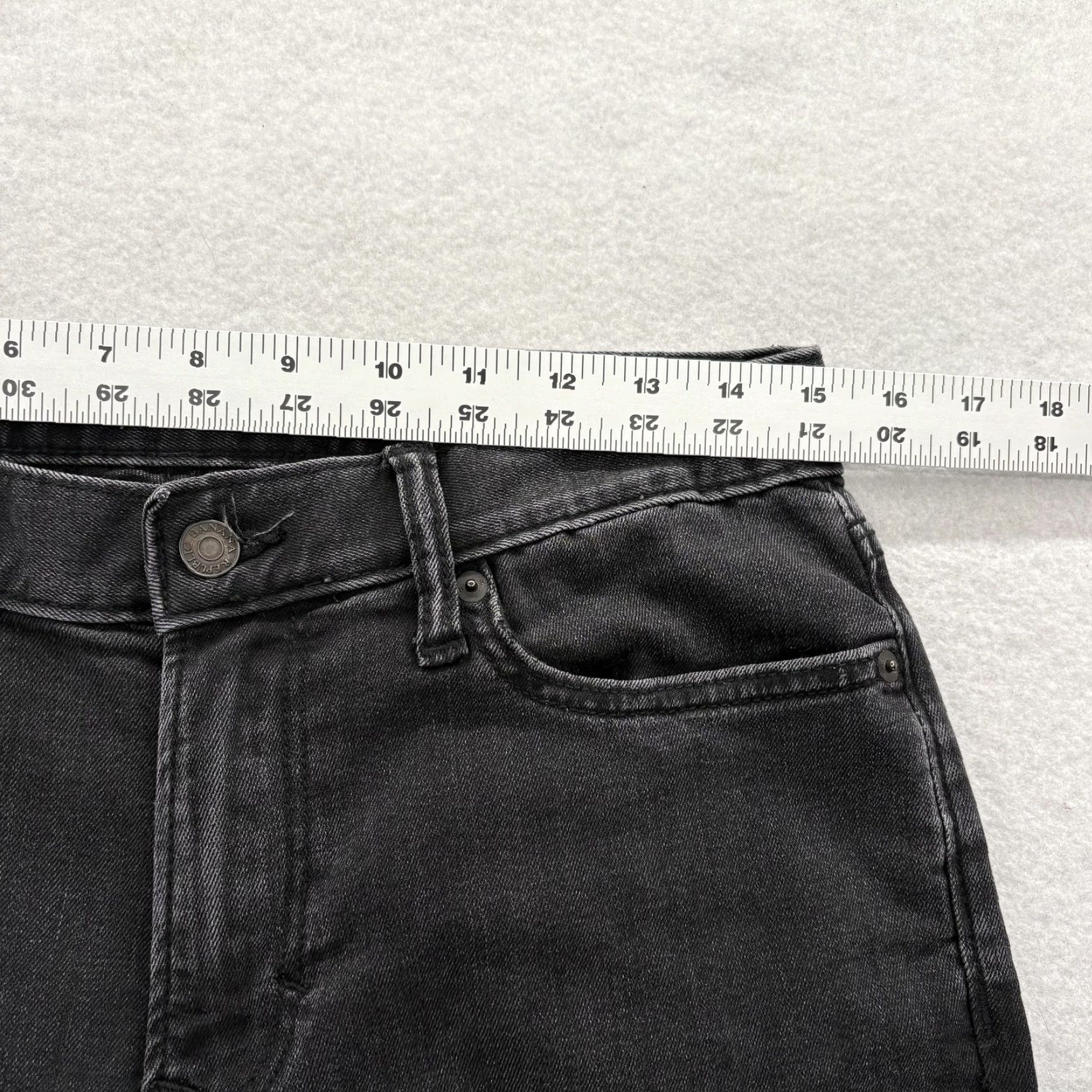 Banana Republic VINTAGE? (No) Ban an a Re public Travel Jeans Mens 30x30 Black Charcoal Skinny Fit Stretch Denim Size US 30 / EU 46 - 6 Thumbnail