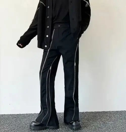 Japanese Brand Kitahara x moto Zipper Design Black Flare Jeans Pant Size US 31 - 8 Thumbnail