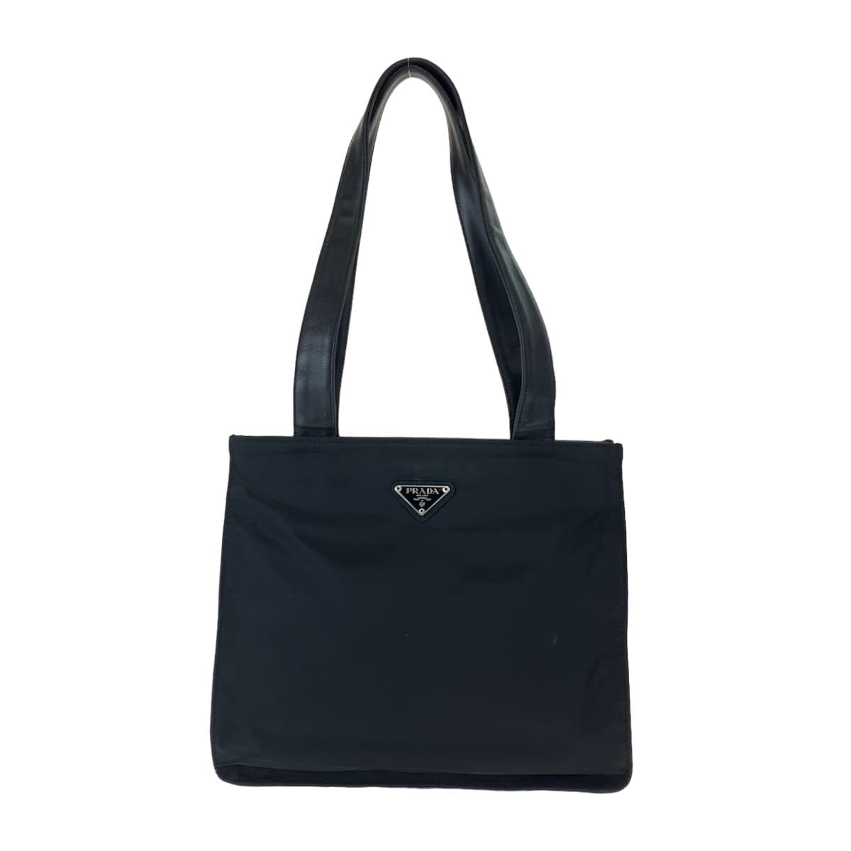 Prada Prada Prada Nylon/Leather Tessuto Triangle Logo Tote Bag Canvas Tote Bag in Very Good Condition Size ONE SIZE - 1 Thumbnail