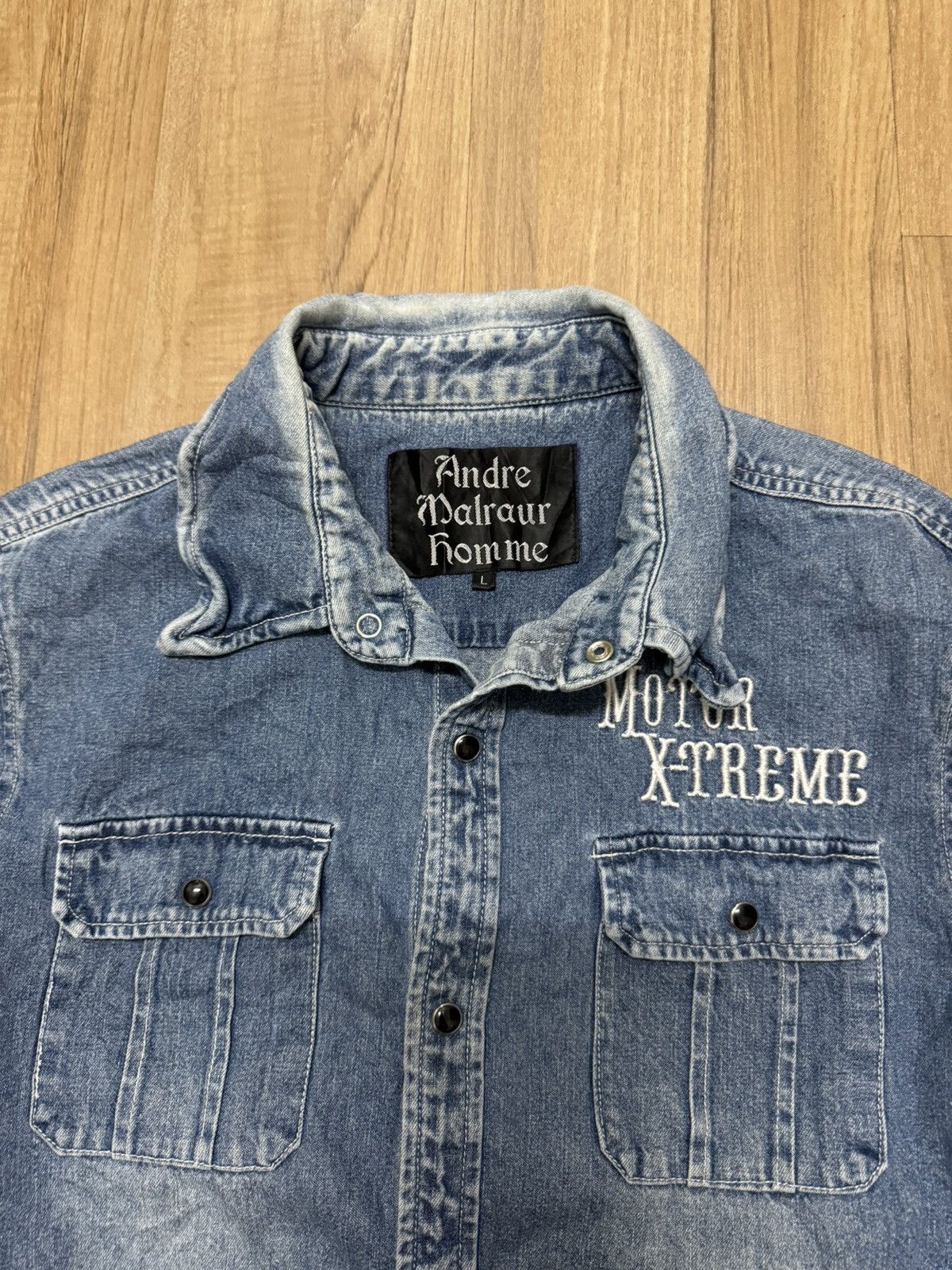 Other ANDRE MALRAUR EMBROIDERY BIKERS DENIM SHIRT Size US M / EU 48-50 / 2 - 3 Thumbnail