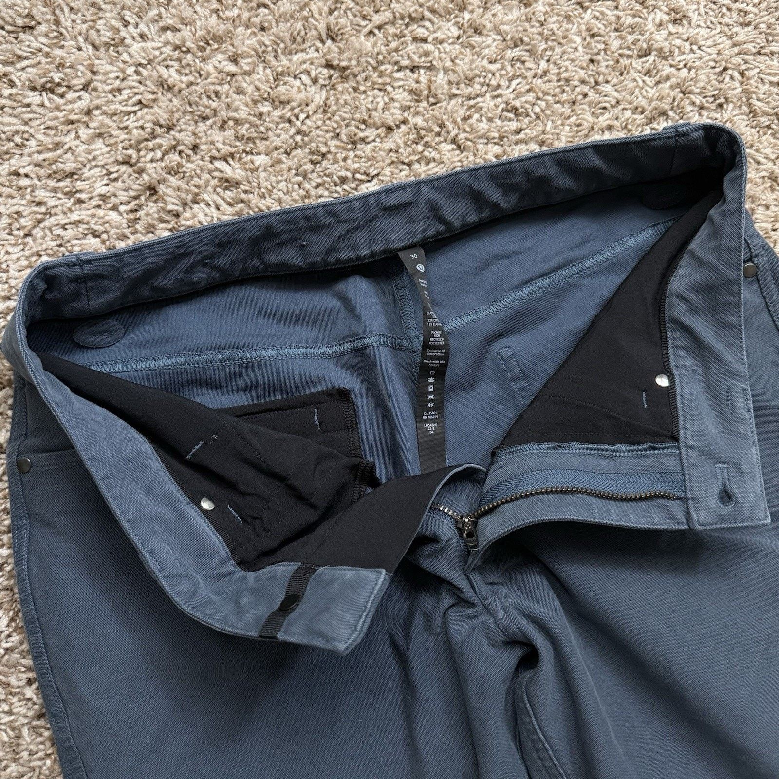 Lululemon LuluLemon Cotton 5 Pocket ABC Pants Chino Athletic Slim Blue Size US 30 / EU 46 - 3 Thumbnail