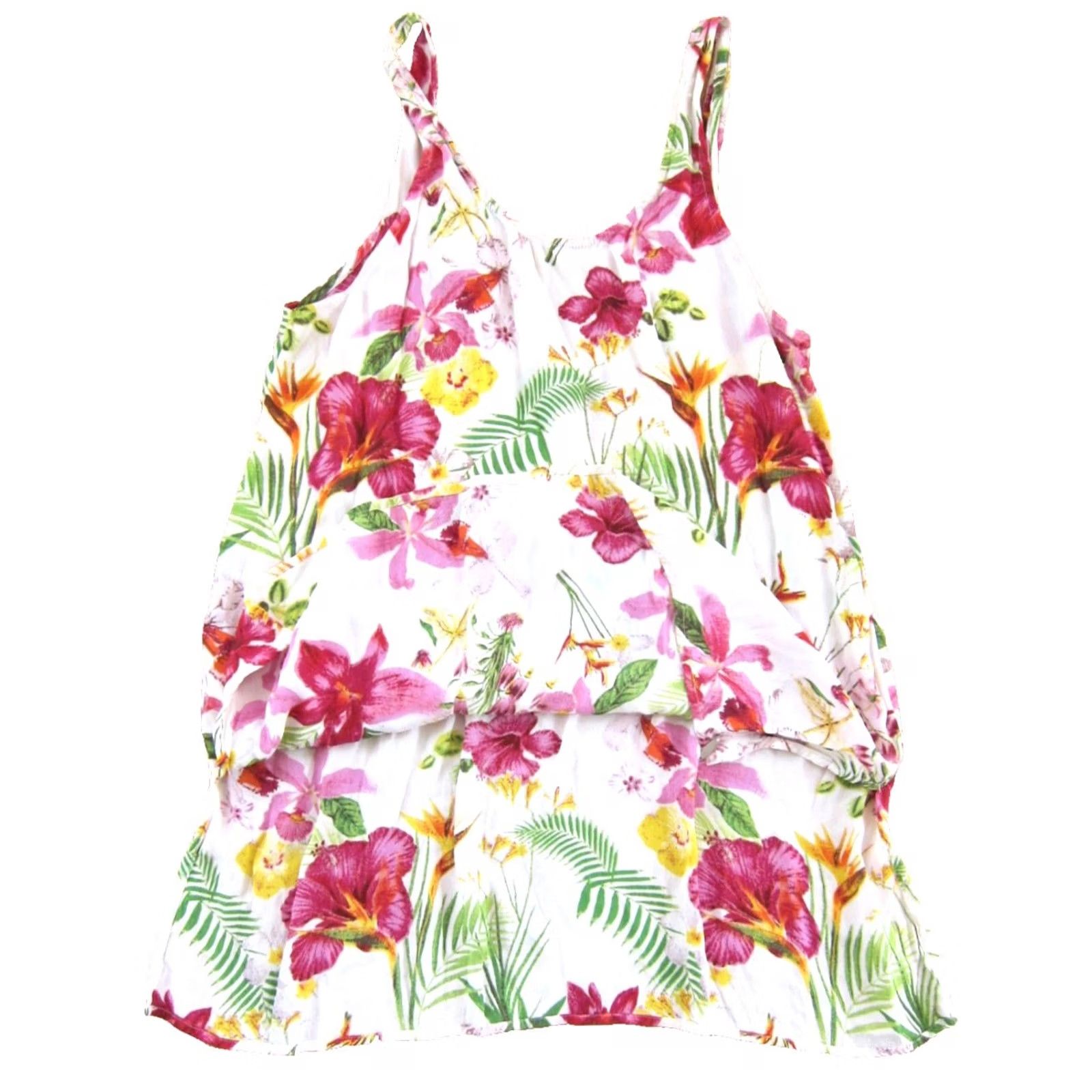 Rip Curl Rip Curl Floral Mini Tank Dress M Pink White Green Yellow Orange Rayon 100% Floral Pattern Women Sleeveless Round Neck A-Line Short Dress Size M / US 6-8 / IT 42-44 - 4 Thumbnail