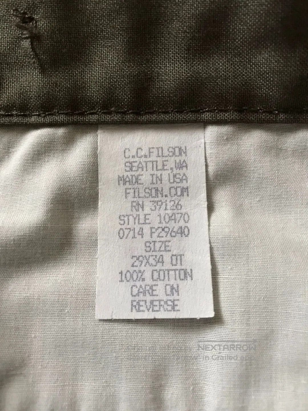 Filson Filson 10470 Cargo Pants W29L34. Size US 29 - 9 Thumbnail