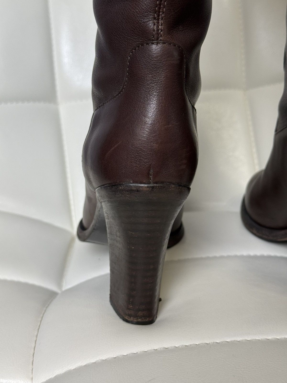 Louis Vuitton Louis Vuitton LV Logo Knee High Boots Leather Block Heel Size US 7 / IT 37 - 20 Thumbnail