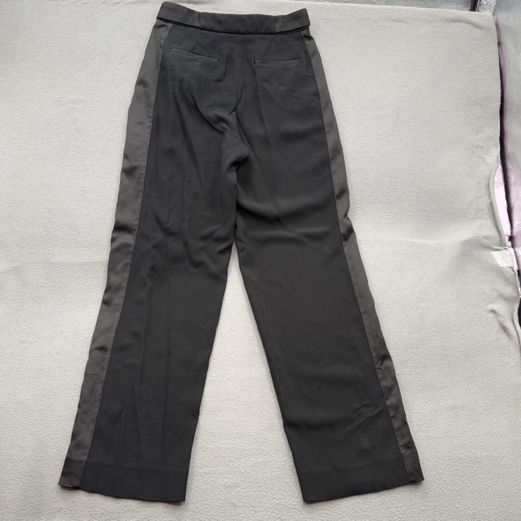 Rag & Bone rag & bone Pants Womens 0 Black Tuxedo Stripe Wide Leg D-Ring Belt Made in USA Size 25" / US 0 / IT 36 - 2 Thumbnail