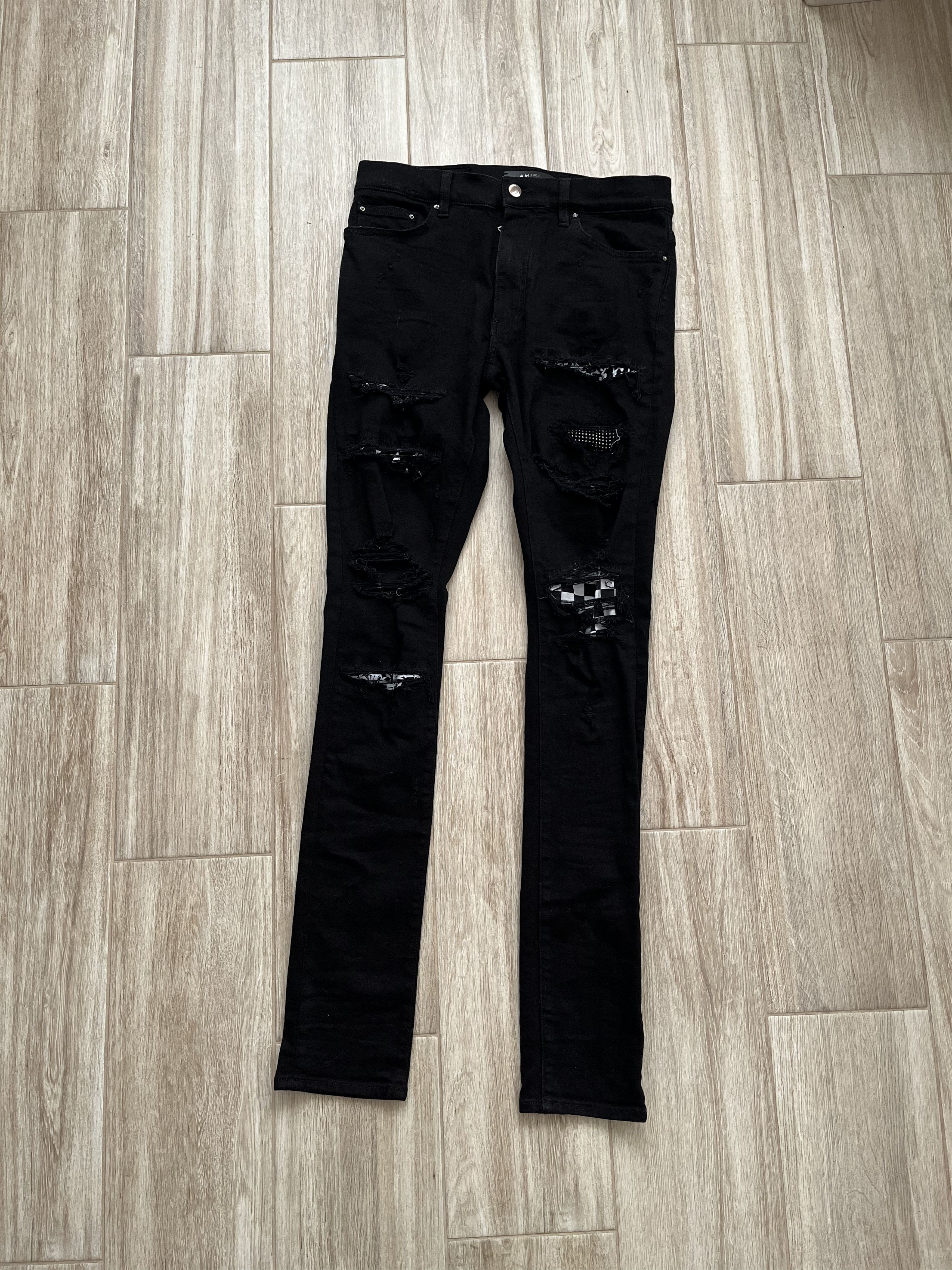 Amiri Amiri checkerboard patchwork jeans Size US 31 - 1 Thumbnail