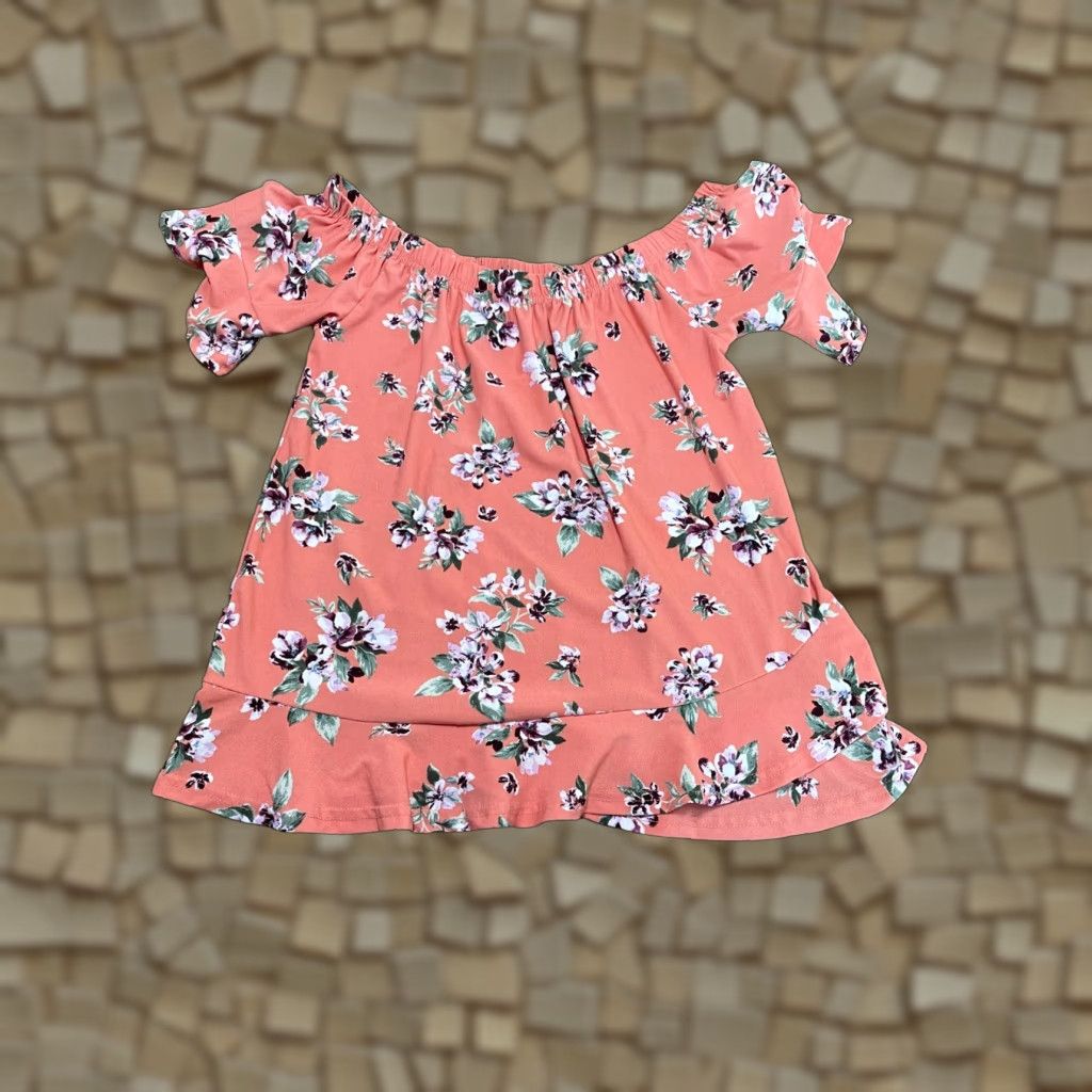 Vintage No Comment Shirt Women's L Pink White Purple Floral Off Shoulder Shirt Size L / US 10 / IT 46 - 1 Thumbnail