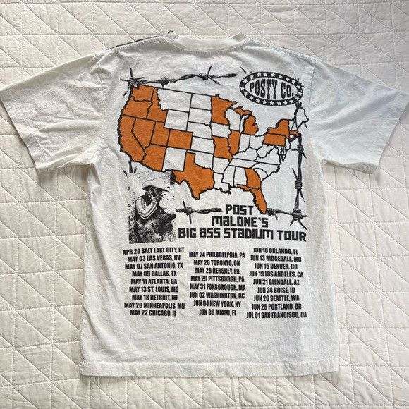 Other Official Post Malone Stadium Tour 2025 Graphic Posty Co Tee Size US M / EU 48-50 / 2 - 6 Thumbnail
