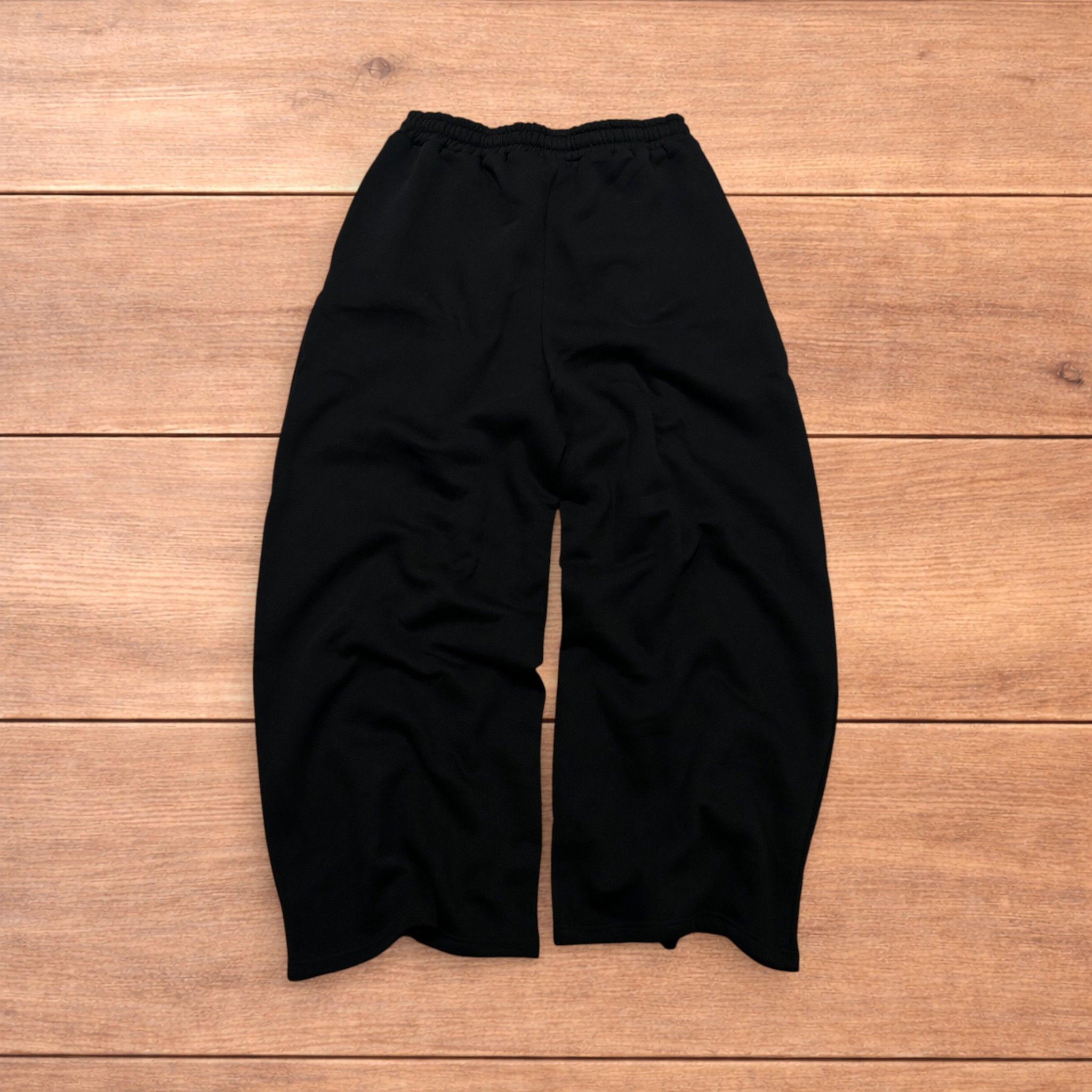 Japanese Brand Super baggy wide leg Korean joggers in black. Size US 34 / EU 50 - 2 Thumbnail