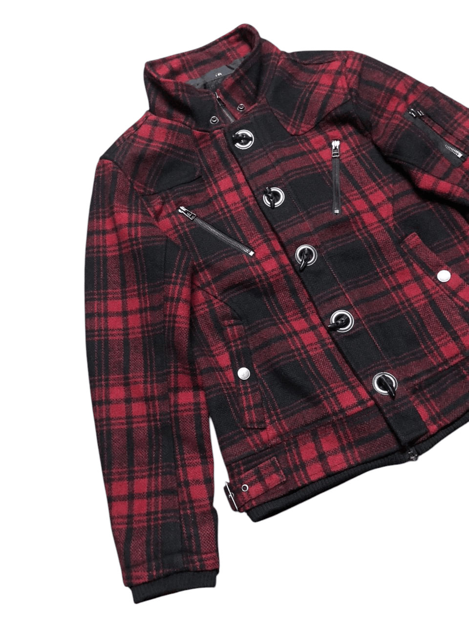 In The Attic In The Attic Plaid Peacock Zipper Jacket Wool Punk Style Size US M / EU 48-50 / 2 - 6 Thumbnail