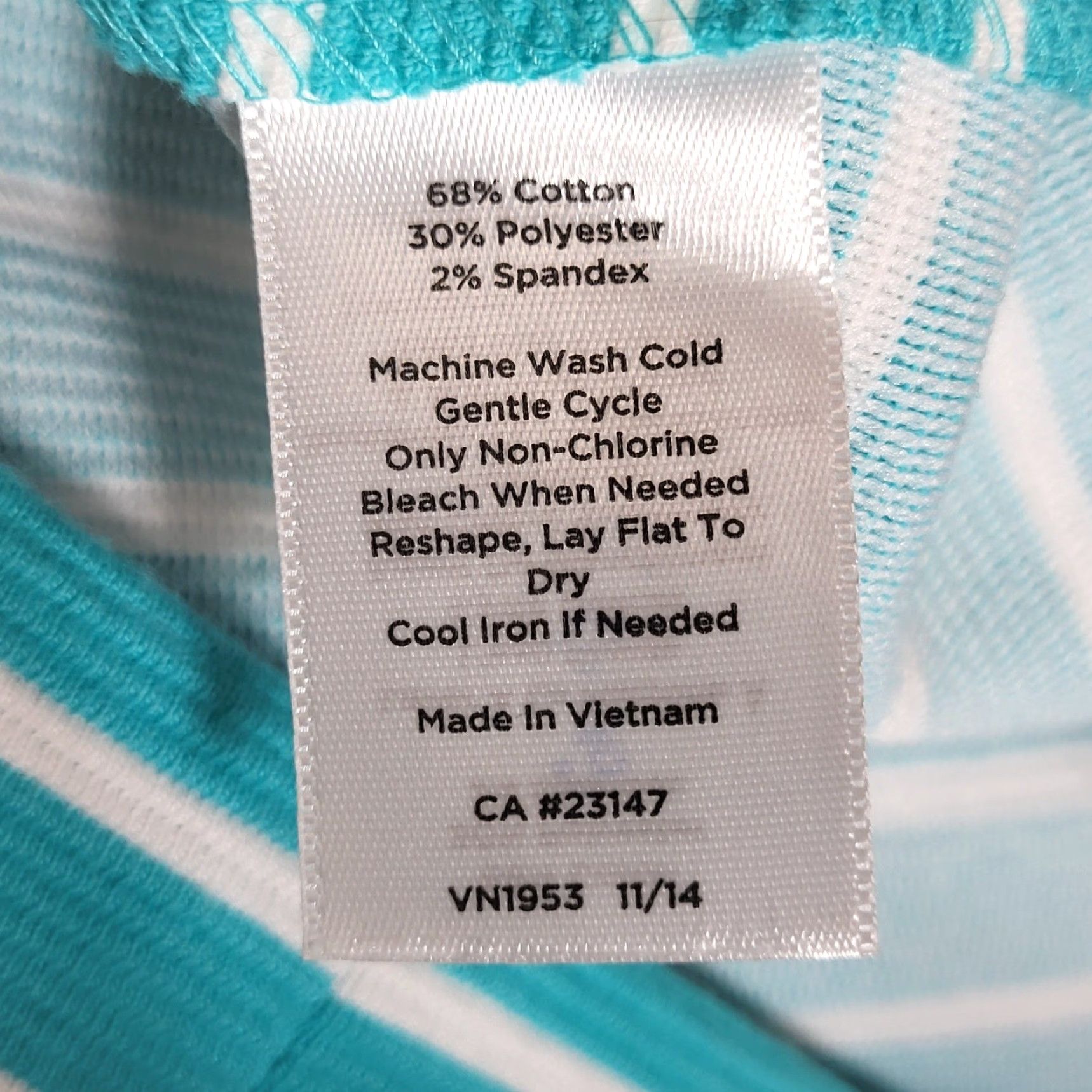 Talbots Talbots Skirt Womens Size 10 Striped Textured A-Line Knee Length Zip Navy Turquoise Blue Size 32" / US 10 / IT 46 - 5 Thumbnail
