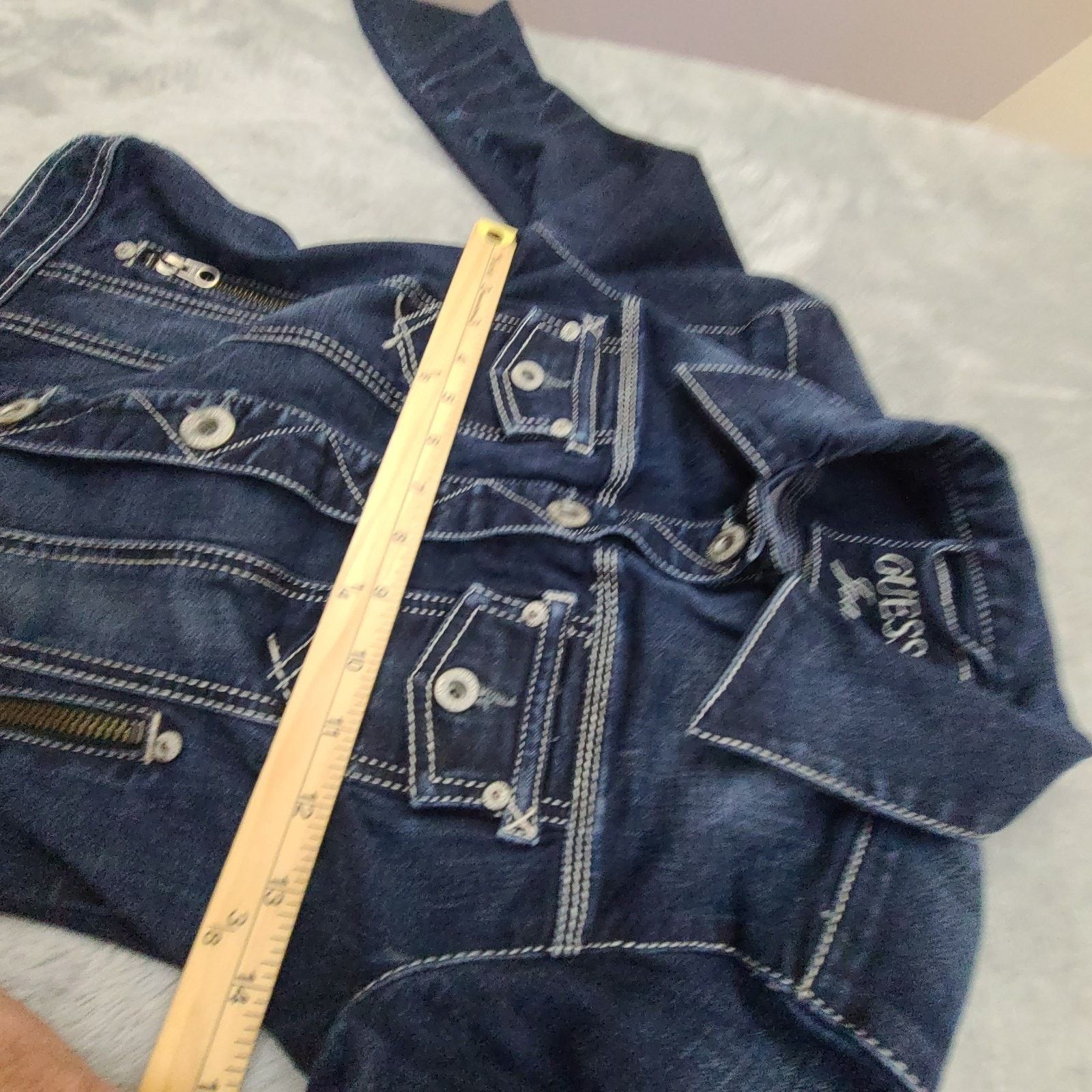 Guess Guess Luxury Denim Jean Jacket Dark Blue Size Small Women Size S / US 4 / IT 40 - 7 Thumbnail