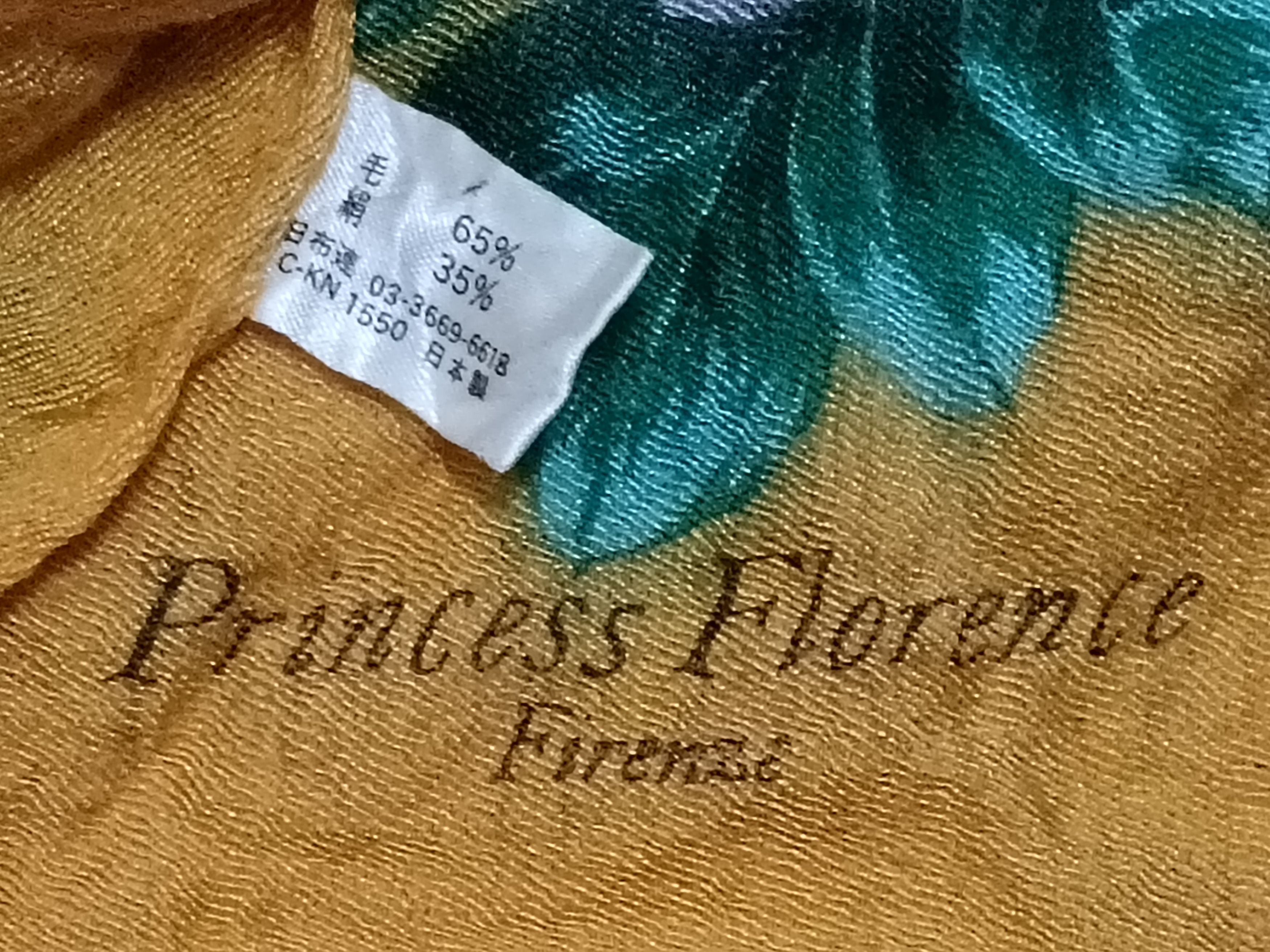 Japanese Brand PRINCESS FLORENCE FIRENZE FLORAL SCARVES Size ONE SIZE - 2 Thumbnail