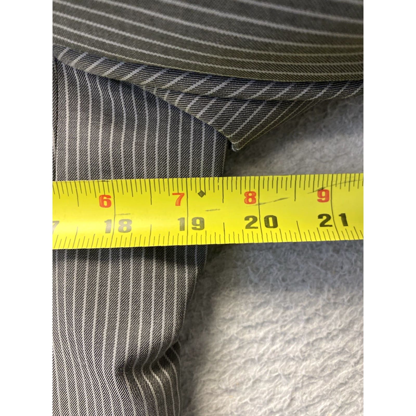 Vintage VINTAGE Van Gils Wool Suit 2 Piece Men's 40 Regular Gray Stripes Slim Fit Business Formal Wedding Size 40R - 3 Thumbnail
