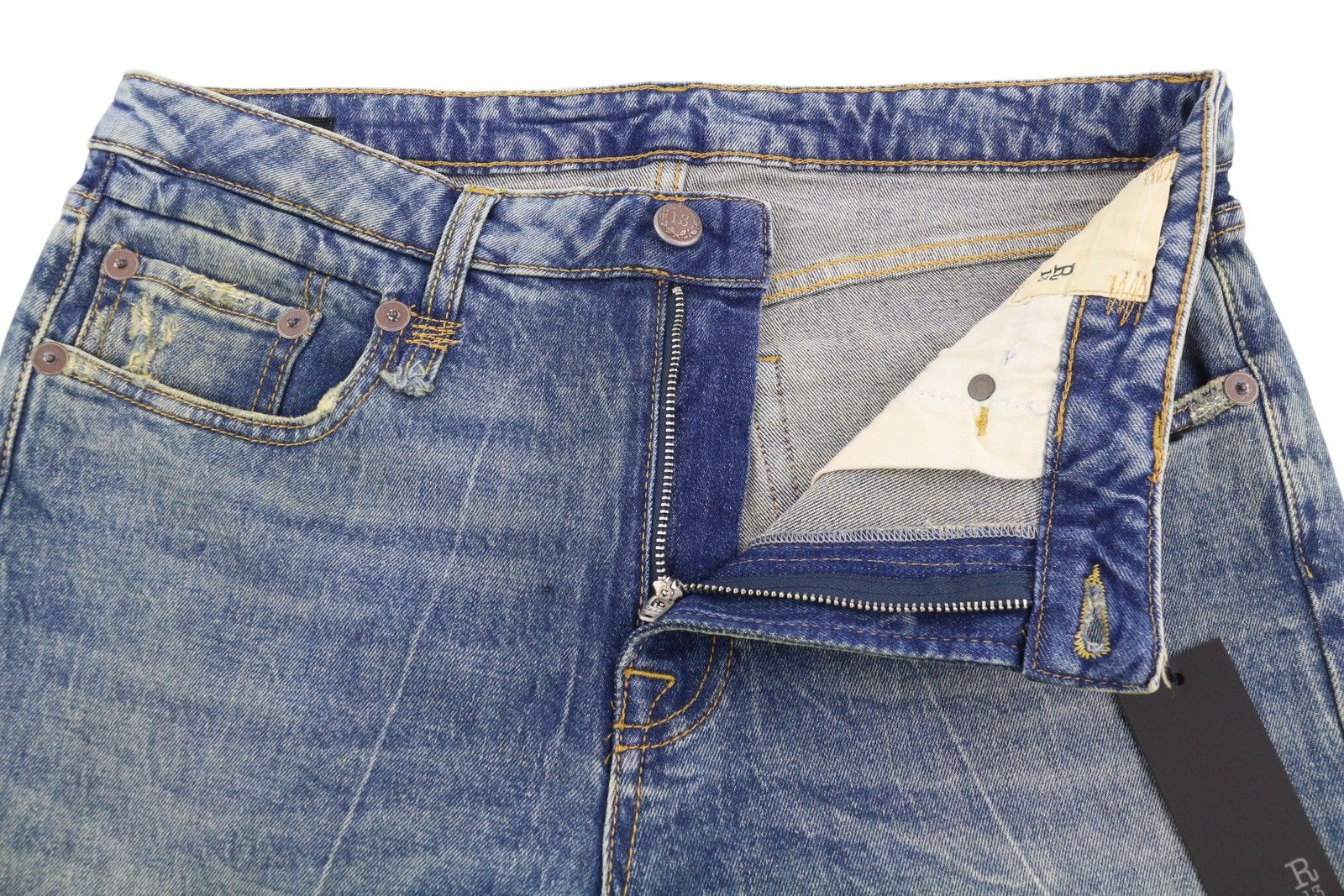 R13 BOY STRAIGHT 31 Kelly Stretch Blue FW25 Jeans 87185 Size 31" - 5 Thumbnail