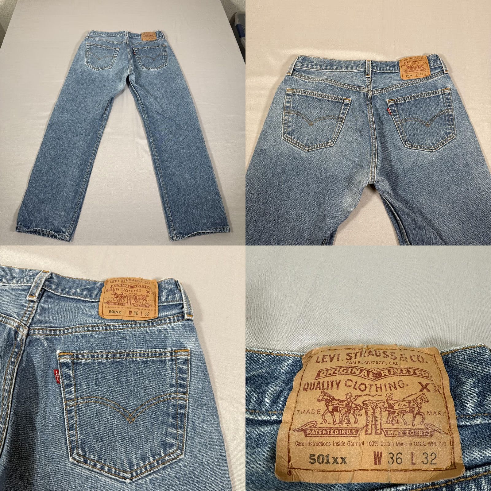Levi's VINTAGE Levi's 501 Jeans Mens 32x29 Denim Blue Straight Fit 5-Pocket Button Fly 90s USA Size US 32 / EU 48 - 9 Thumbnail