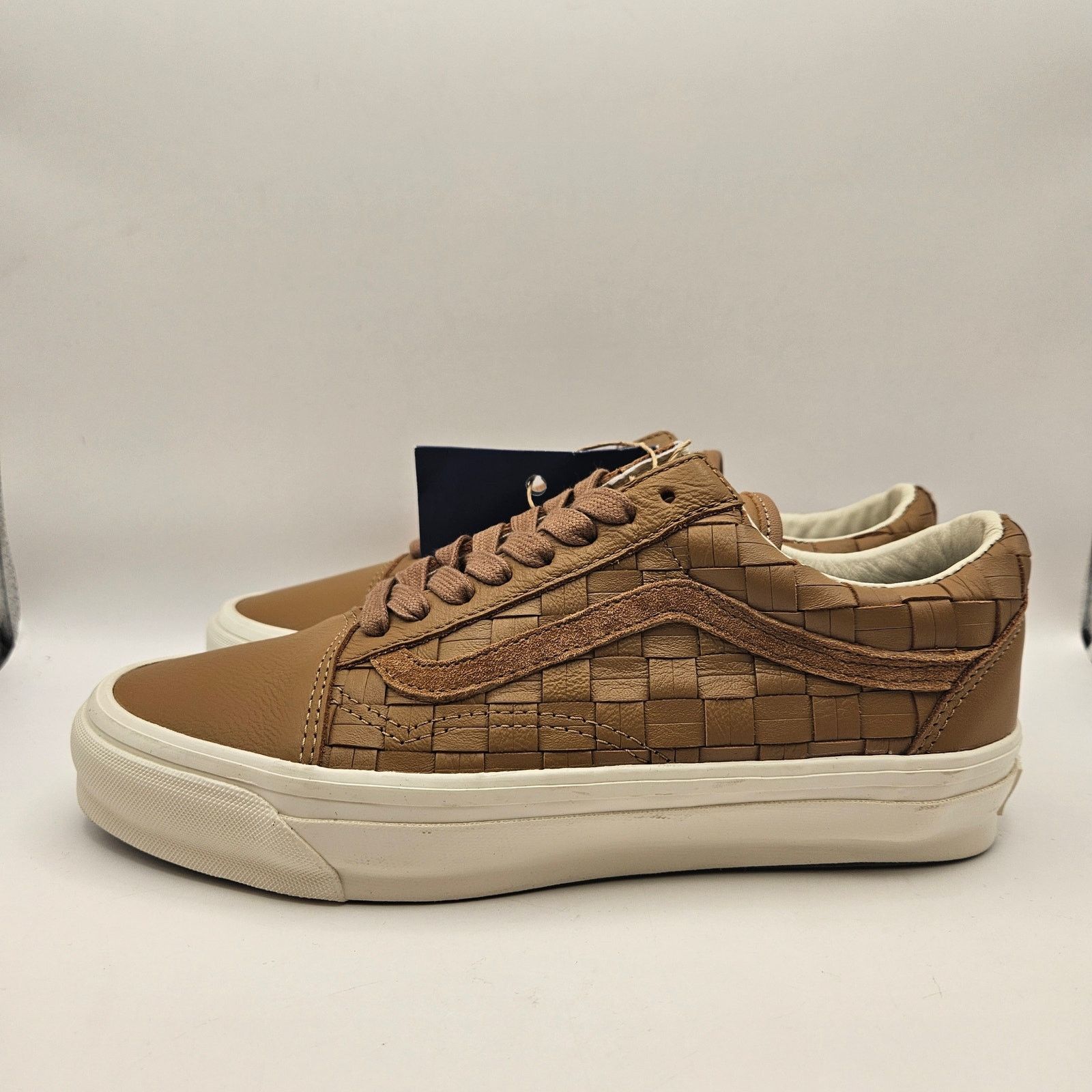 Vans VANS M7.5 W9 OLD SKOOL LX WOVEN LEATHER TAN WHITE SNEAKERS Size US 7.5 / EU 40-41 - 2 Thumbnail