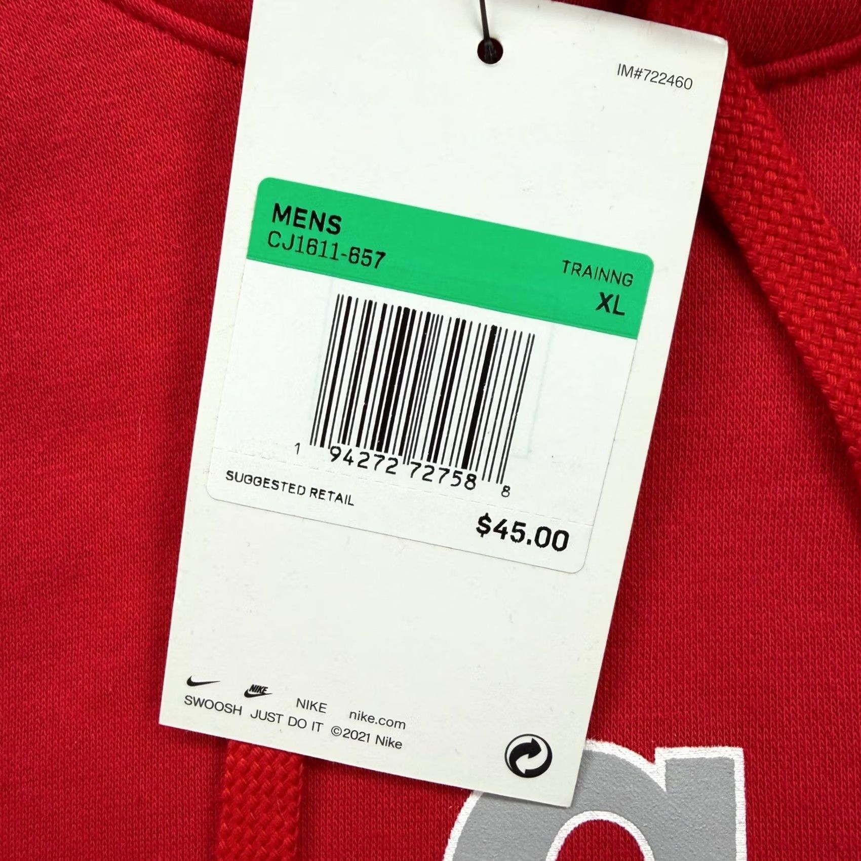 Nike NIKE Mens Red Canandaigua Basketball Hoodie Sweatshirt XL CJ1611-657 Size US XL / EU 56 / 4 - 4 Thumbnail