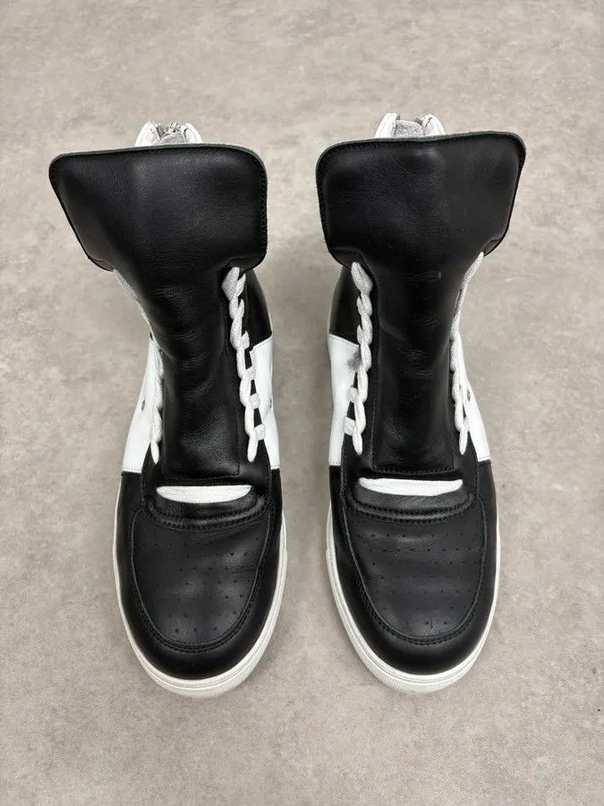 Kris Van Assche Kris Van Assche Black & White Leather High Megalaced Sneakers Size US 8 / EU 41 - 4 Thumbnail