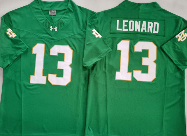 Other Men's Notre Dame Fighting Irish #13 Riley Leonard Green 2024 Size US XL / EU 56 / 4 - 1 Thumbnail