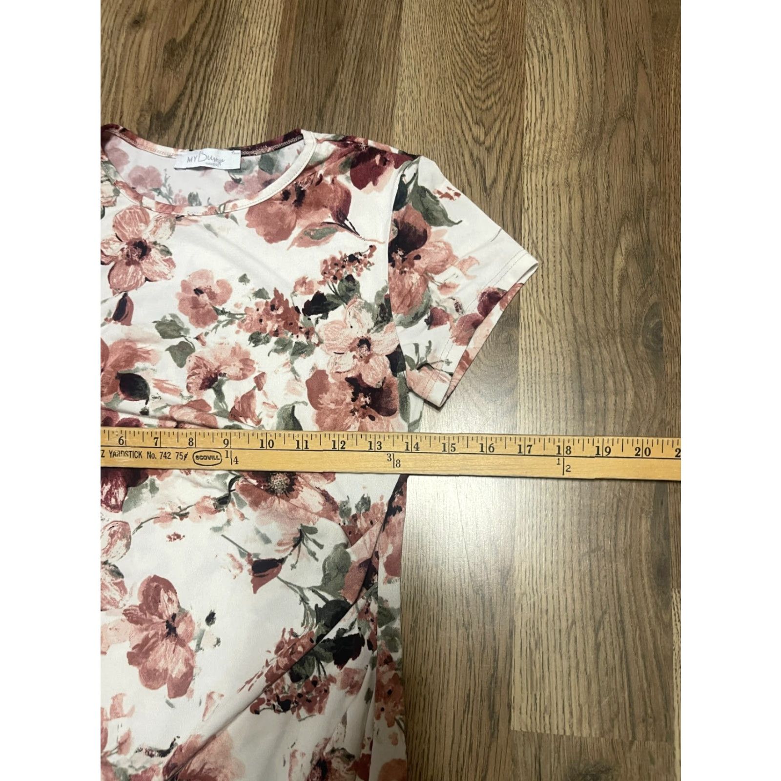 Pinko My Bump Dress Women's Medium Floral Sheath Short Sleeve Pullover Casual Pink White Green Size M / US 6-8 / IT 42-44 - 5 Thumbnail