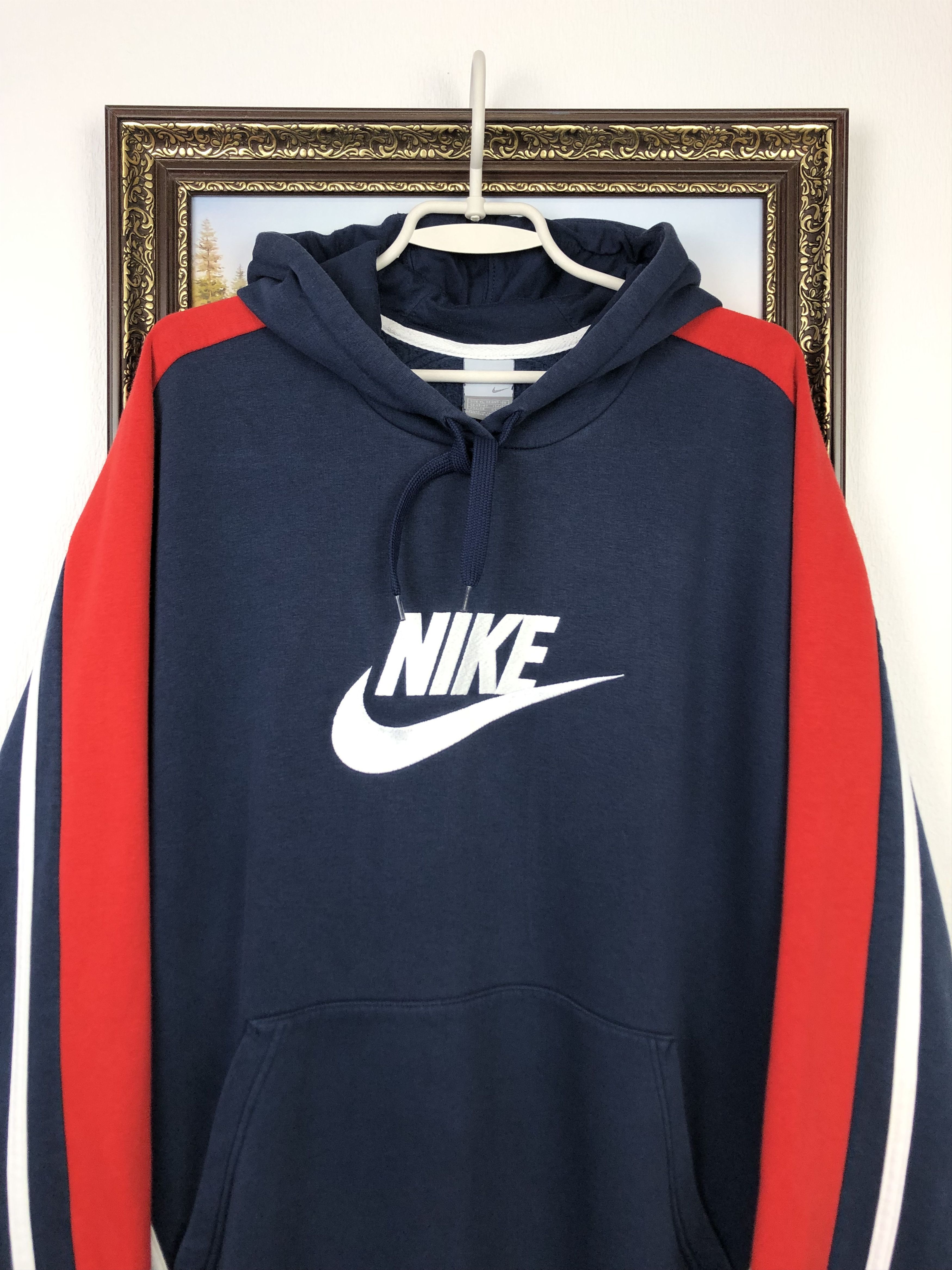 Vintage Nike Hoodie Sweatshirt Big Logo Center Swoosh Mens