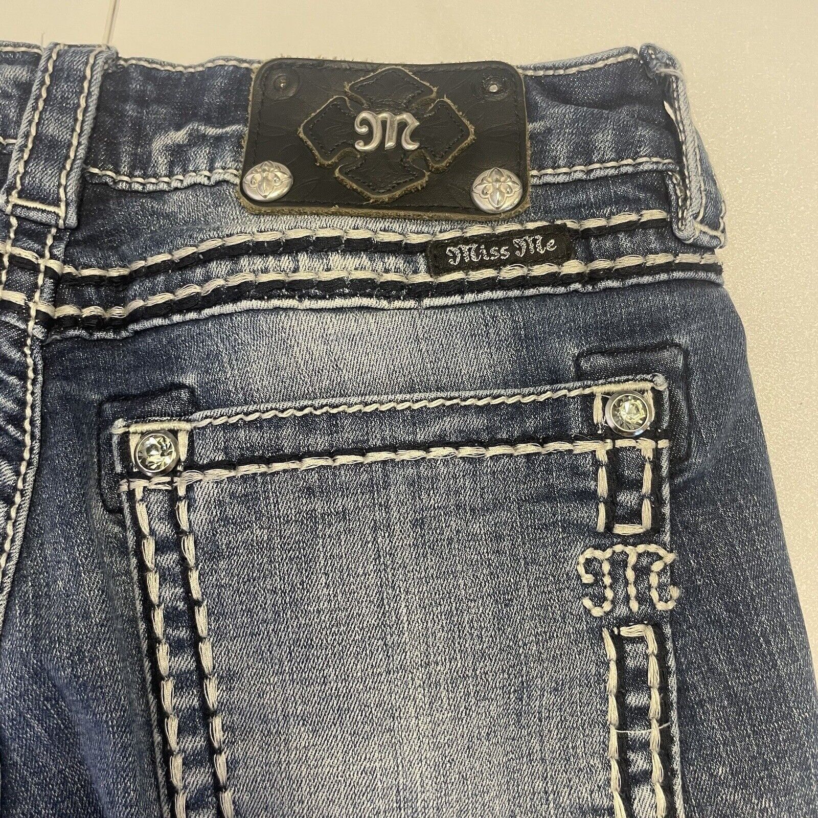 Miss Me Miss Me Jeans Womens 25 Boyfriend Capri JB501P80 Faded Denim Size 28" / US 6 / IT 42 - 6 Thumbnail