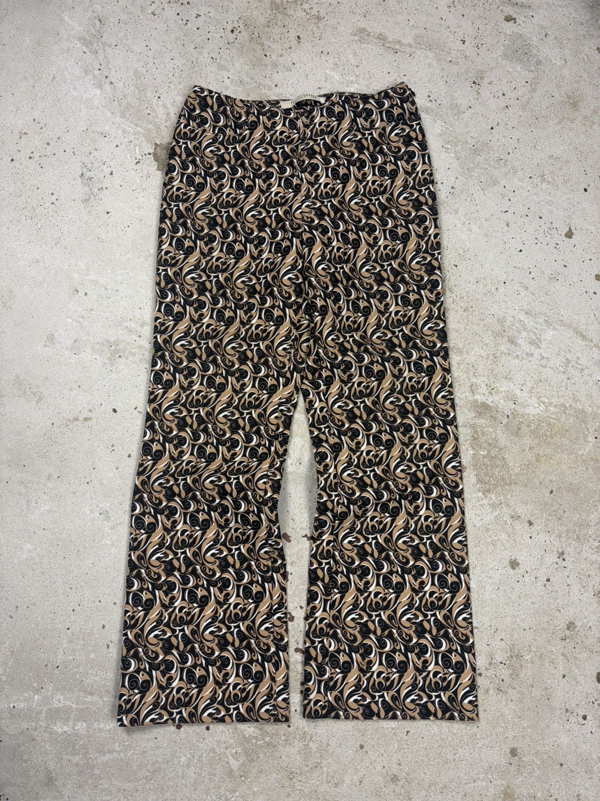 Miu Miu Miu Miu FW 2000 Abstract Geometric Print Flare Pants Bootcut Size 27" / US 4 / IT 40 - 1 Thumbnail