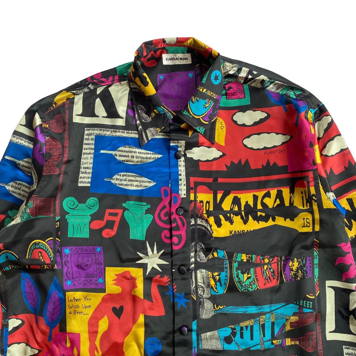Kansai Yamamoto Rare Vintage 90s Kansai Man Allover Print Silk Shirt Size US L / EU 52-54 / 3 - 7 Thumbnail