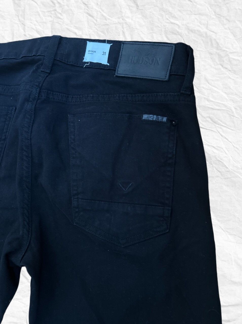 Hudson Hudson Byron Slim Straight Black Jeans Size US 31 - 7 Thumbnail