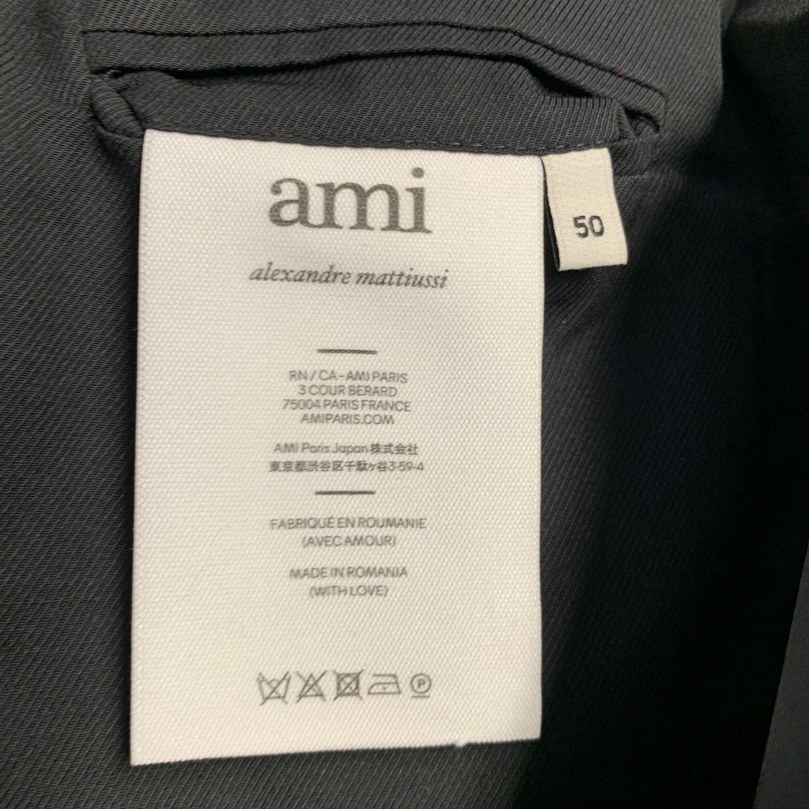 AMI Size 40 Fuchsia Pink Black Wool Peak Lapel Sport Coat Size 40R - 8 Thumbnail