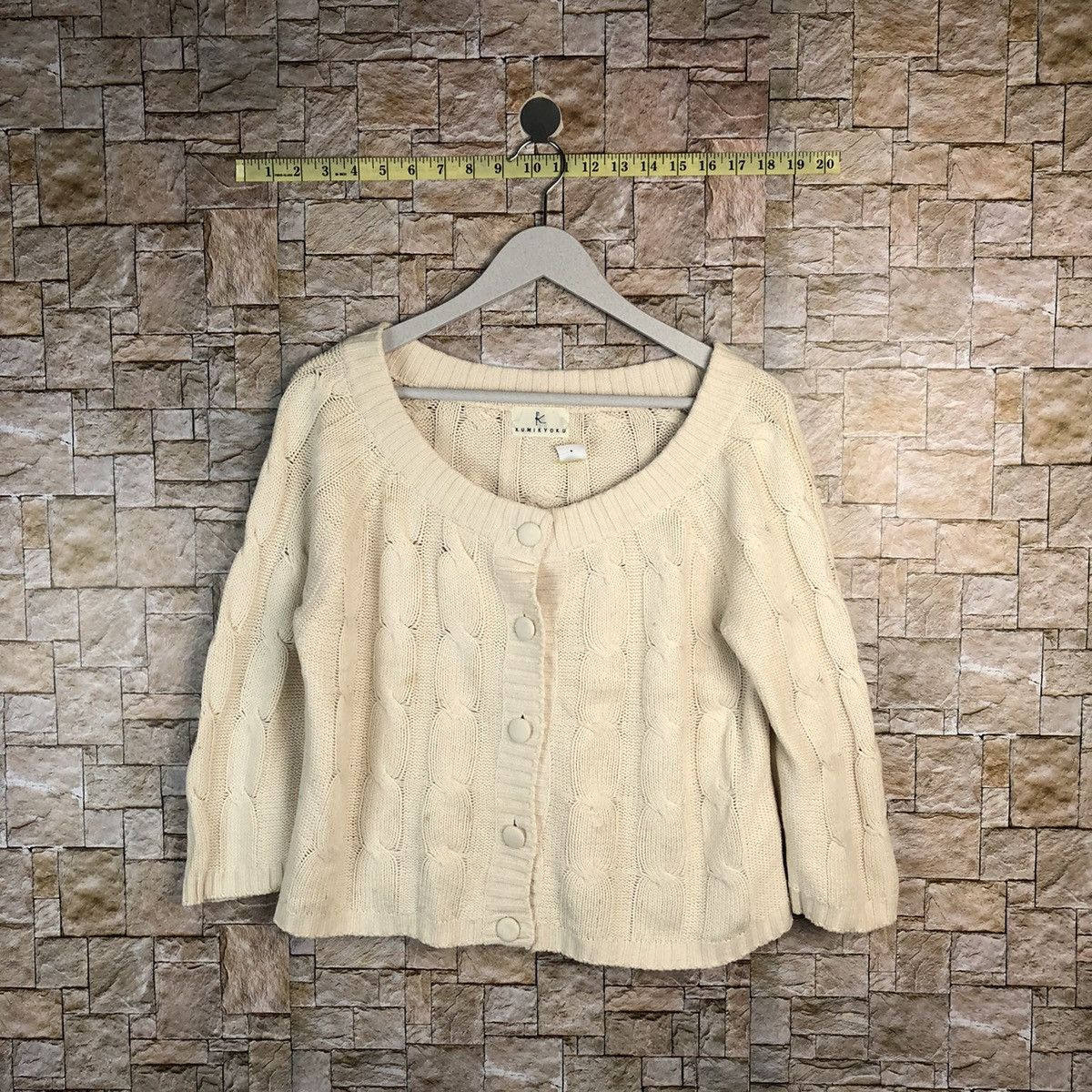 Homespun Knitwear × Japanese Brand × Vintage Kumik Yoko vintage Cream Knitwear #A901 Size S / US 4 / IT 40 - 1 Thumbnail