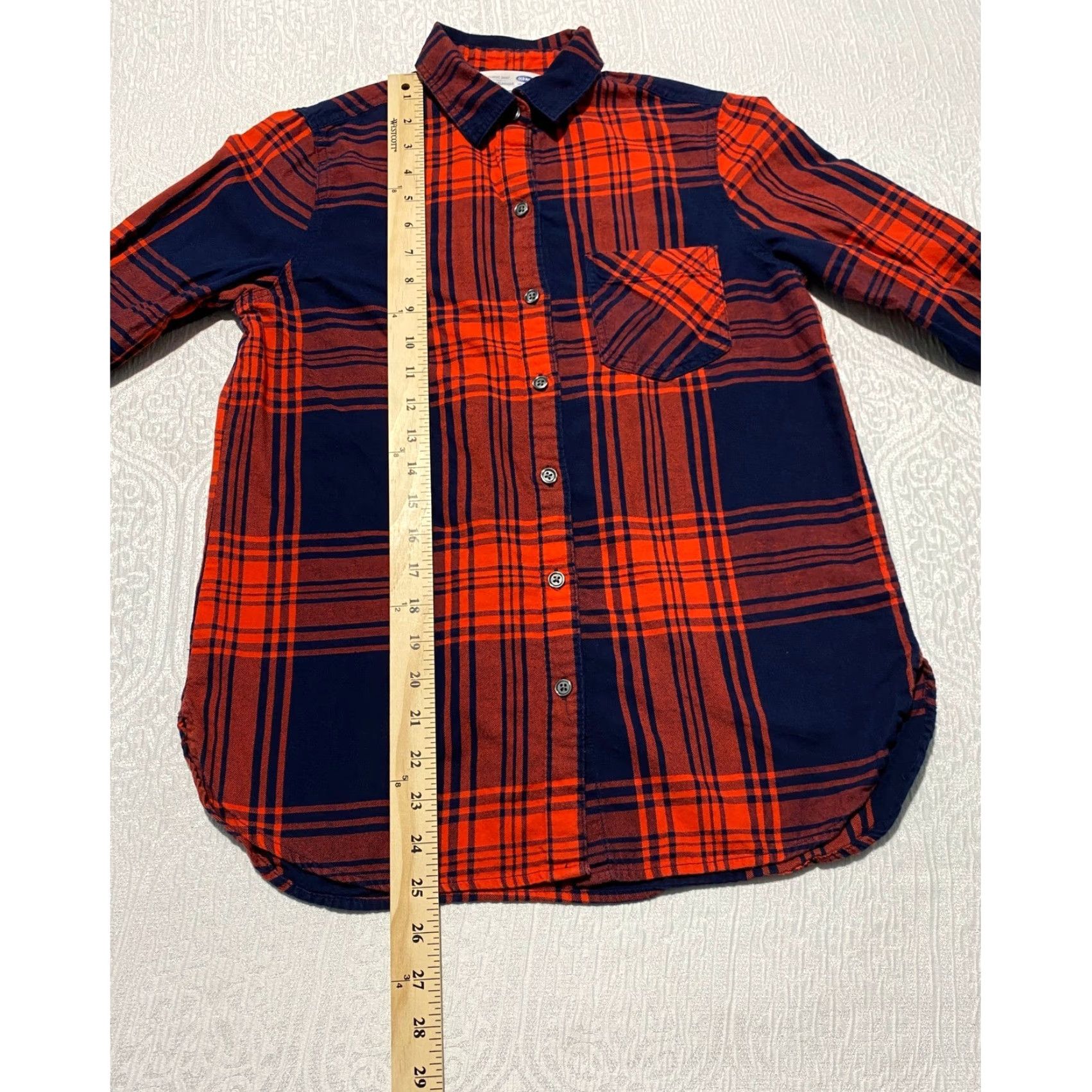 Old Navy Old Navy The Classic Shirt Womens XS Red Navy Blue Plaid Button Up Long Sleeve Size XS / US 0-2 / IT 36-38 - 4 Thumbnail