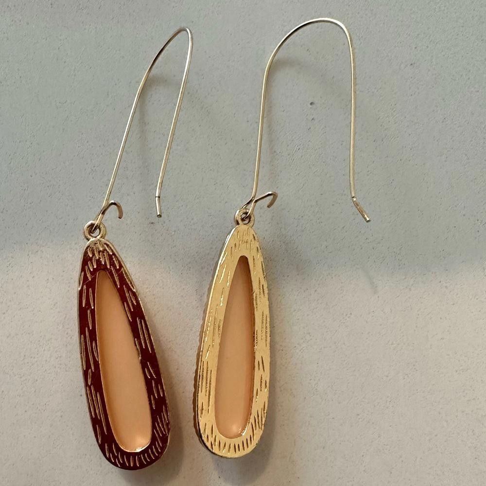 Designer Catherine Malandrino Drop Earring Set: Cream Peach Burgundy Size ONE SIZE - 5 Thumbnail