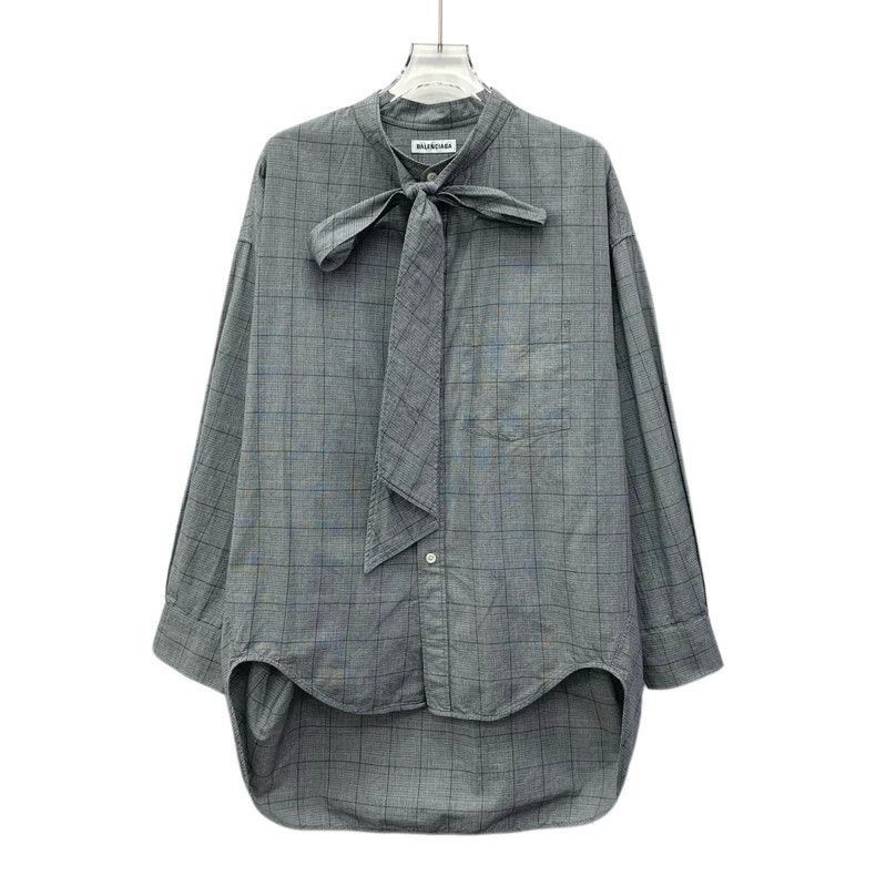 Balenciaga Balenciaga size 32 Grey plaid logo monogrammed cotton lace Size S / US 4 / IT 40 - 1 Thumbnail