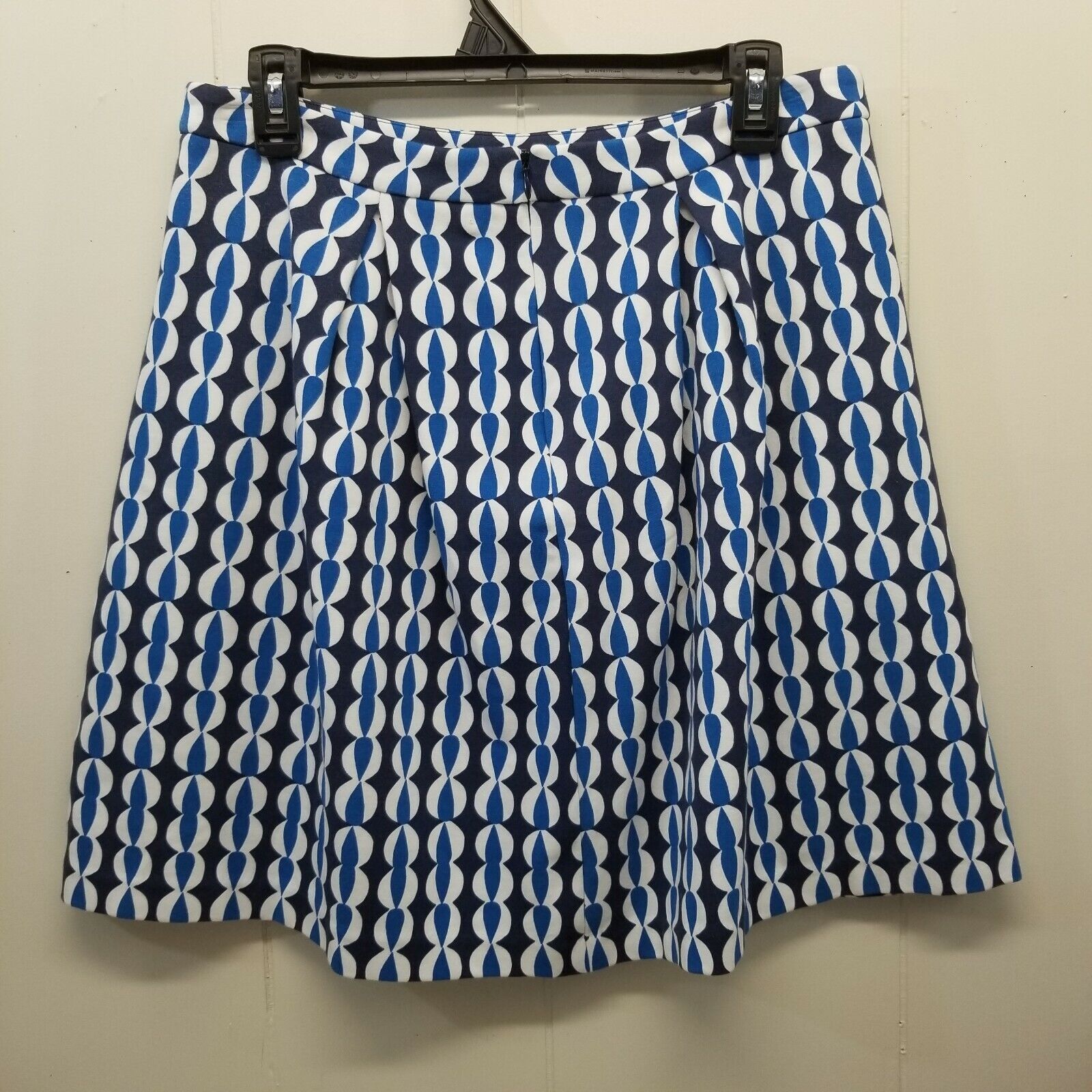 Boden Boden 8 Skirt Blue Geometric Cat Eye Print Pleated Pockets W Size 30" / US 8 / IT 44 - 2 Thumbnail