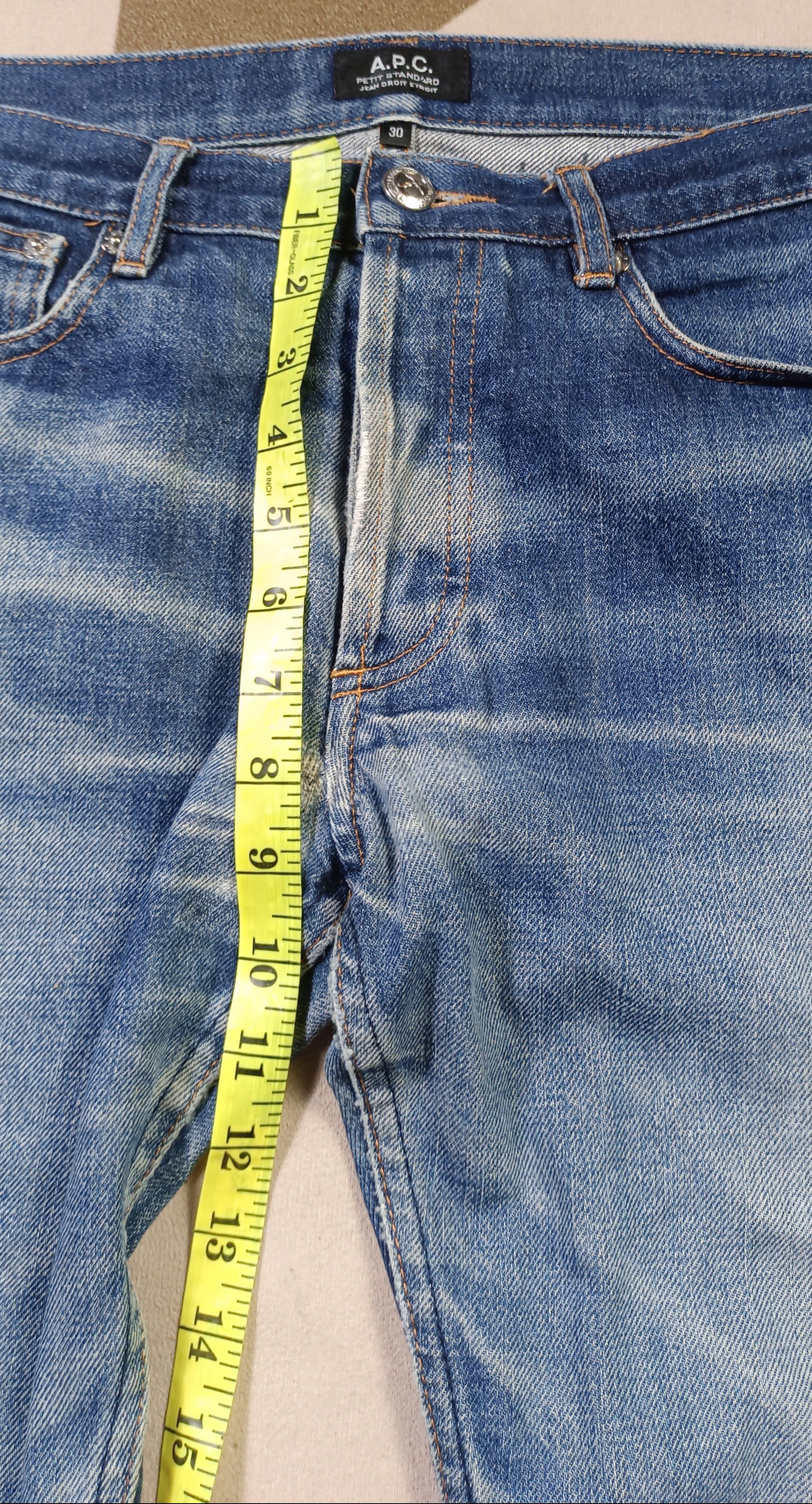 A.P.C. A.P.C Jean Droit Etroit Full Selvedge Distressed Jeans Size US 32 / EU 48 - 20 Thumbnail