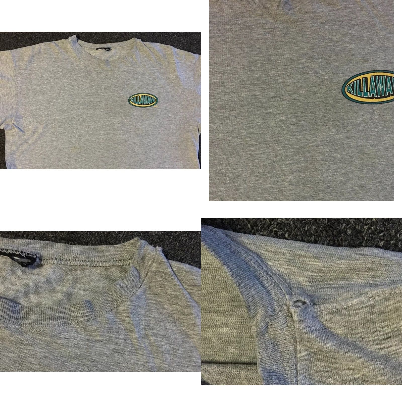 Quiksilver VINTAGE Quiksilver Killawave Faded Distress Shirt 2XL Gray Beach Surf Grunge Y2K Gotcha USA 80s 90s Mens T-Shirt Size US XXL / EU 58 / 5 - 8 Thumbnail