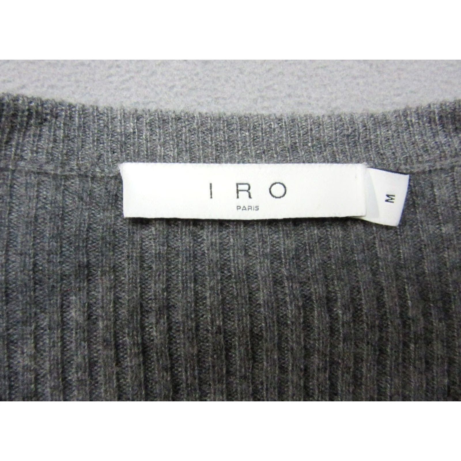 Iro IRO Sweater Women Medium Gray Paris Idaya Cashmere Ribbed Knit Open Back Cut Out Pullover Crew Neck Casual Winter Fall Ladies Size M / US 6-8 / IT 42-44 - 2 Thumbnail