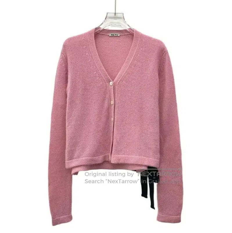 Miu Miu Miu Miu Pink Cashmere Cardigan for Women . Size S / US 4 / IT 40 - 1 Thumbnail