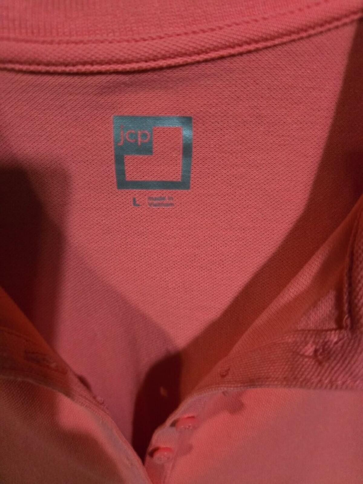 JCPenney JCP Coral Pullover Top Half Button and Collar Size L / US 10 / IT 46 - 3 Thumbnail