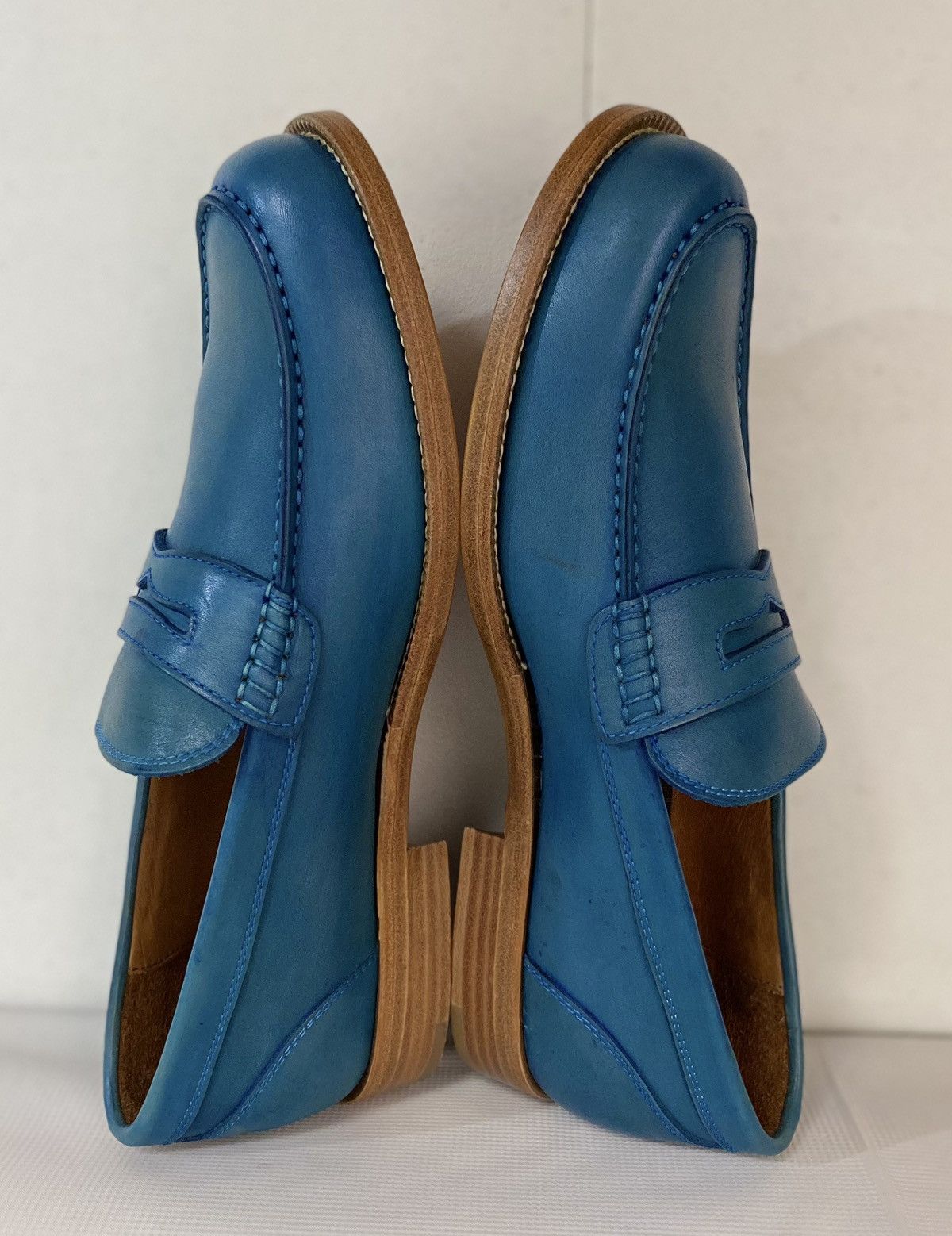 Dsquared2 Dsquared2 🇮🇹 Blue Leather Ivy League Penny Loafer 8.5 NEW Size US 8.5 / EU 41-42 - 7 Thumbnail