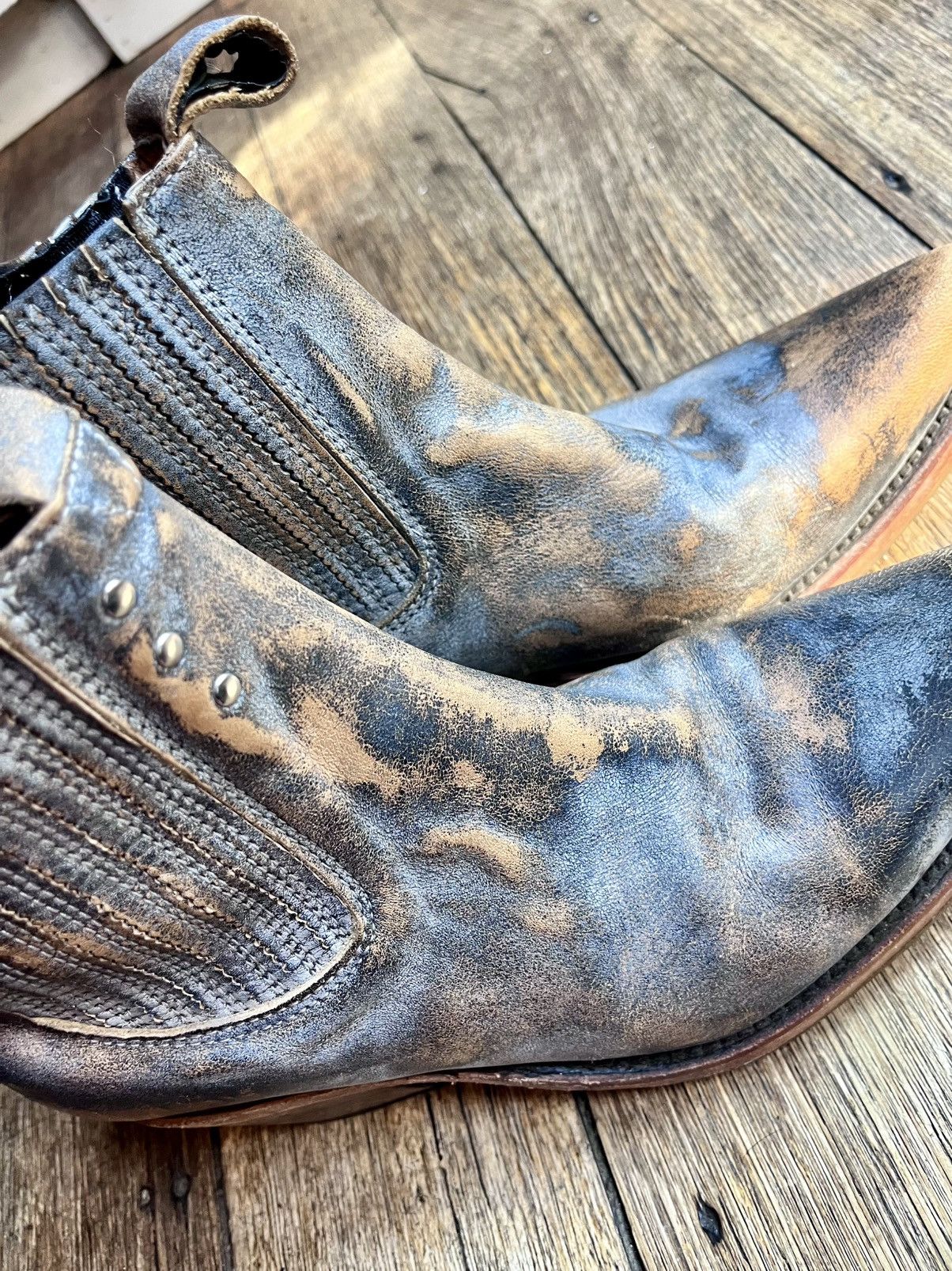 FREEBIRD Freebird by Steven Western Chelsea Boots Distressed Brown Size US 8.5 / IT 38.5 - 9 Thumbnail