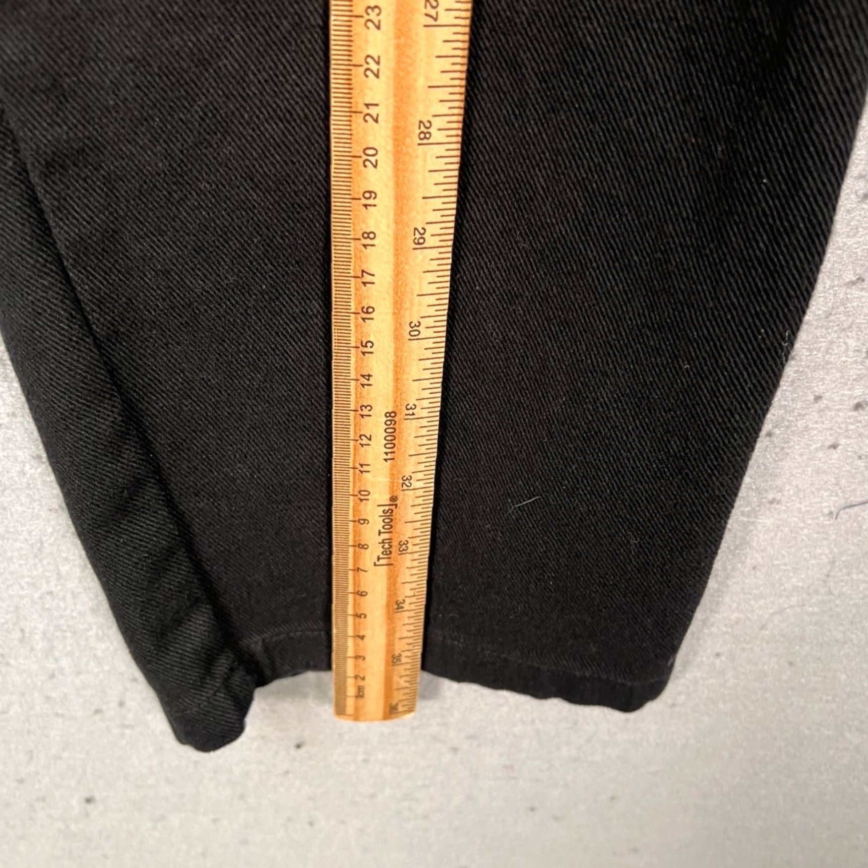 Vintage Sampson & Taylor Mens Large Cropped Black Cotton Drawstring Pants Elastic Waist - Chino, Flat Front, Tapered, 27 In Inseam, 32 In Waist, Regular Size US 33 - 6 Thumbnail