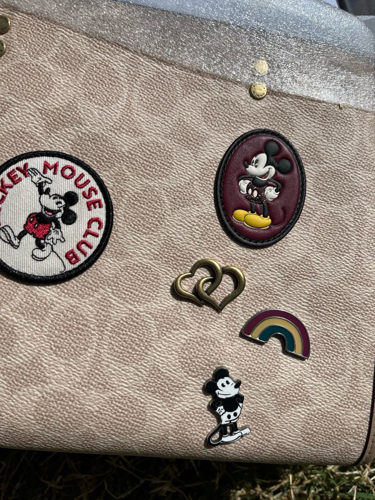 Coach × Disney NWT Disney X Coach Rogue 25 In Signature Canvas With Patches Size ONE SIZE - 3 Thumbnail
