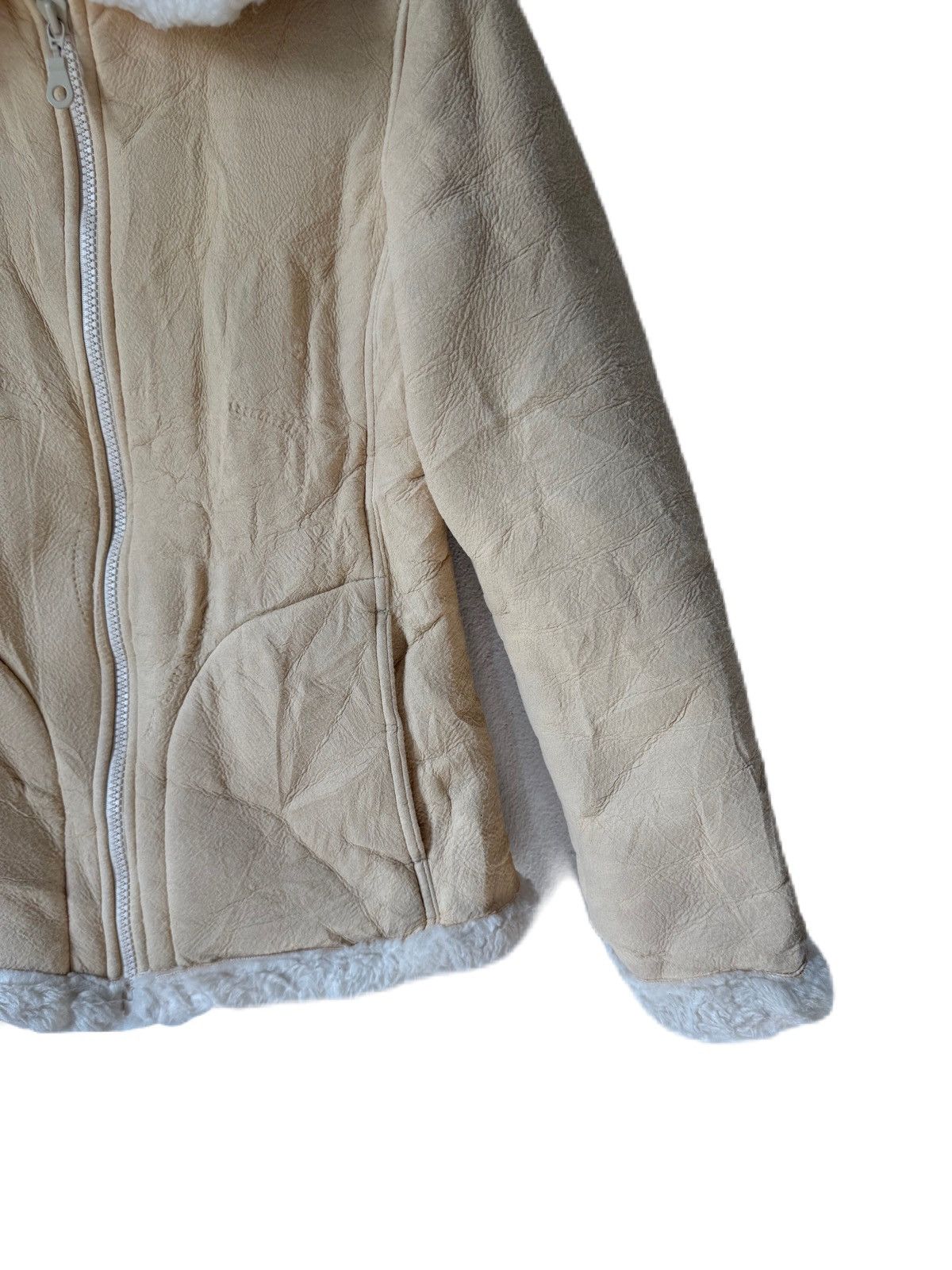 United Colors Of Benetton Winter Jacket Benetton Zipper Sherpa Size M / US 6-8 / IT 42-44 - 3 Thumbnail